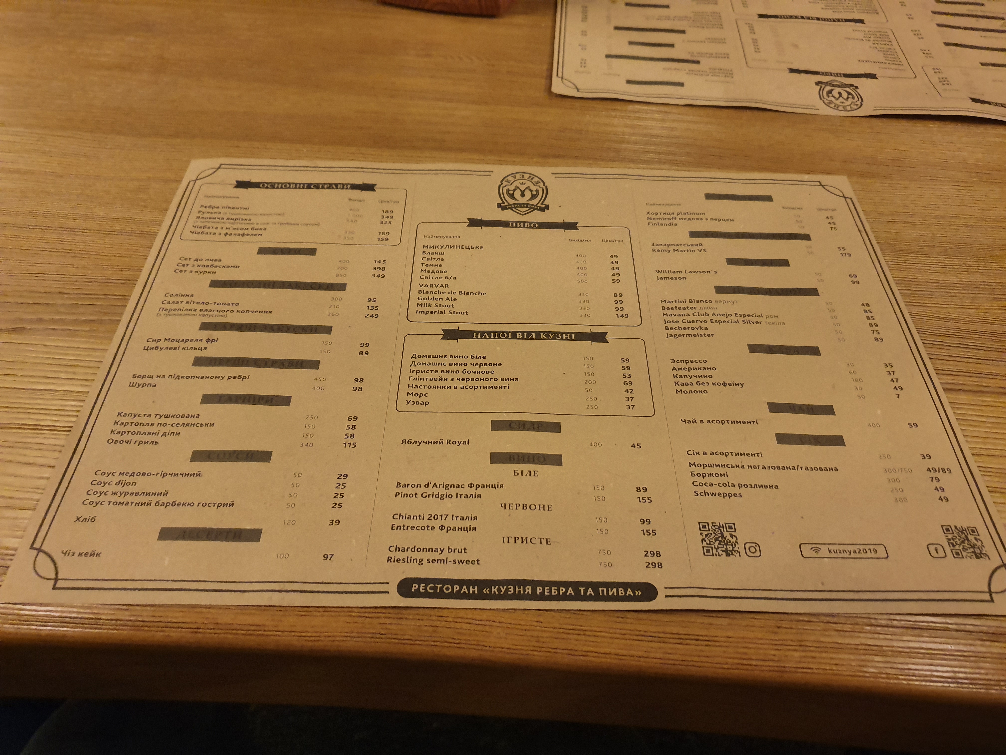 Kuznya Rebra Ta Pyva menu 10