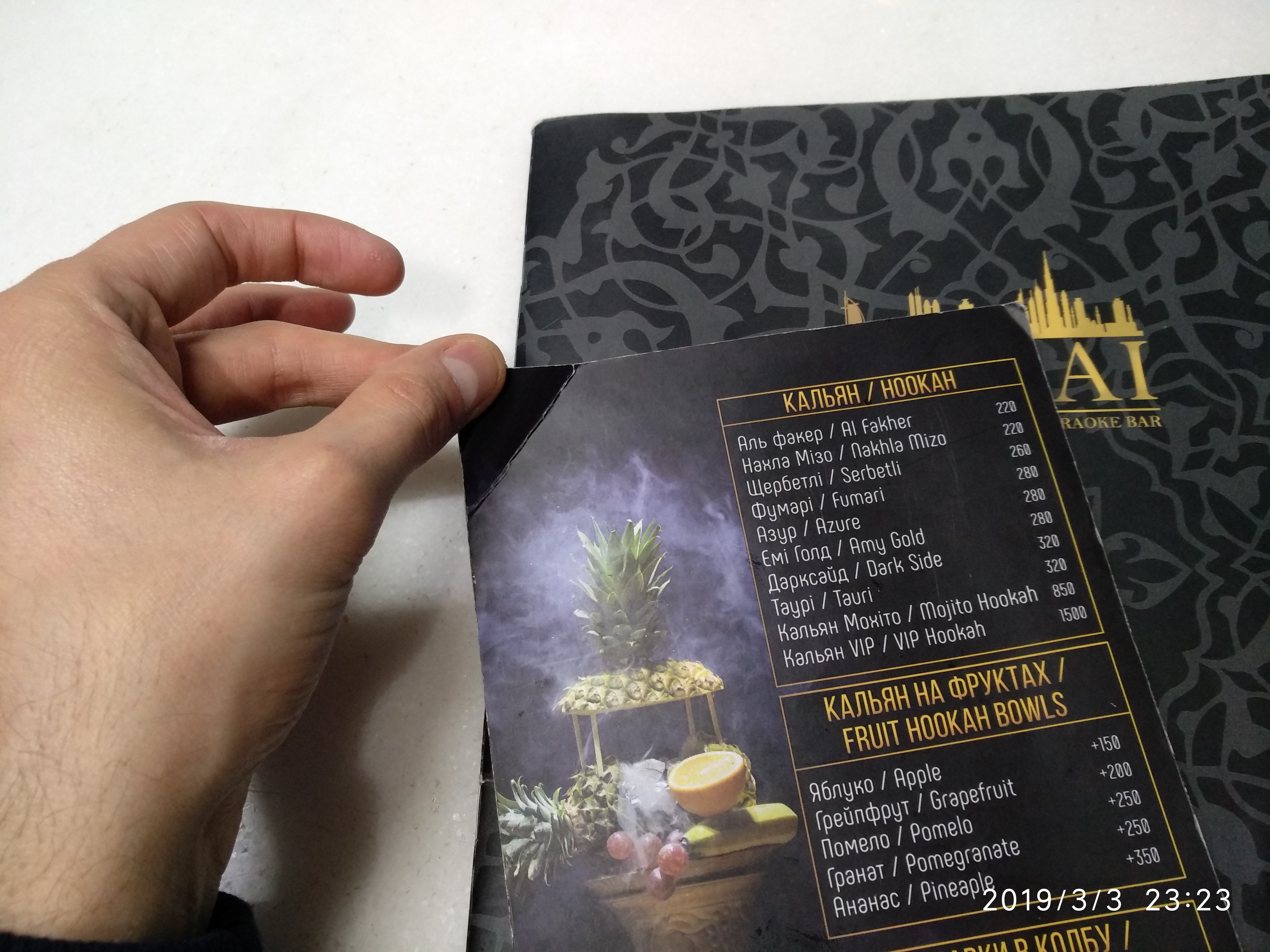 Dubai Restaurant and Hookah Bar menu 2