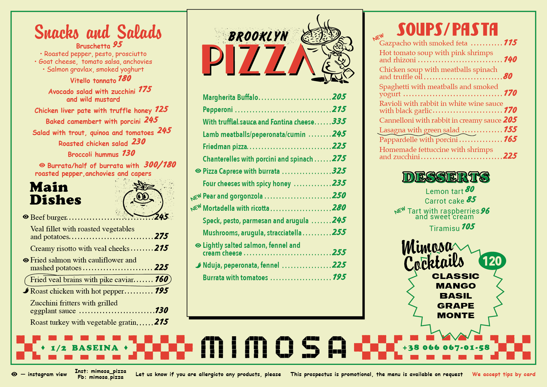 Mimosa menu 1