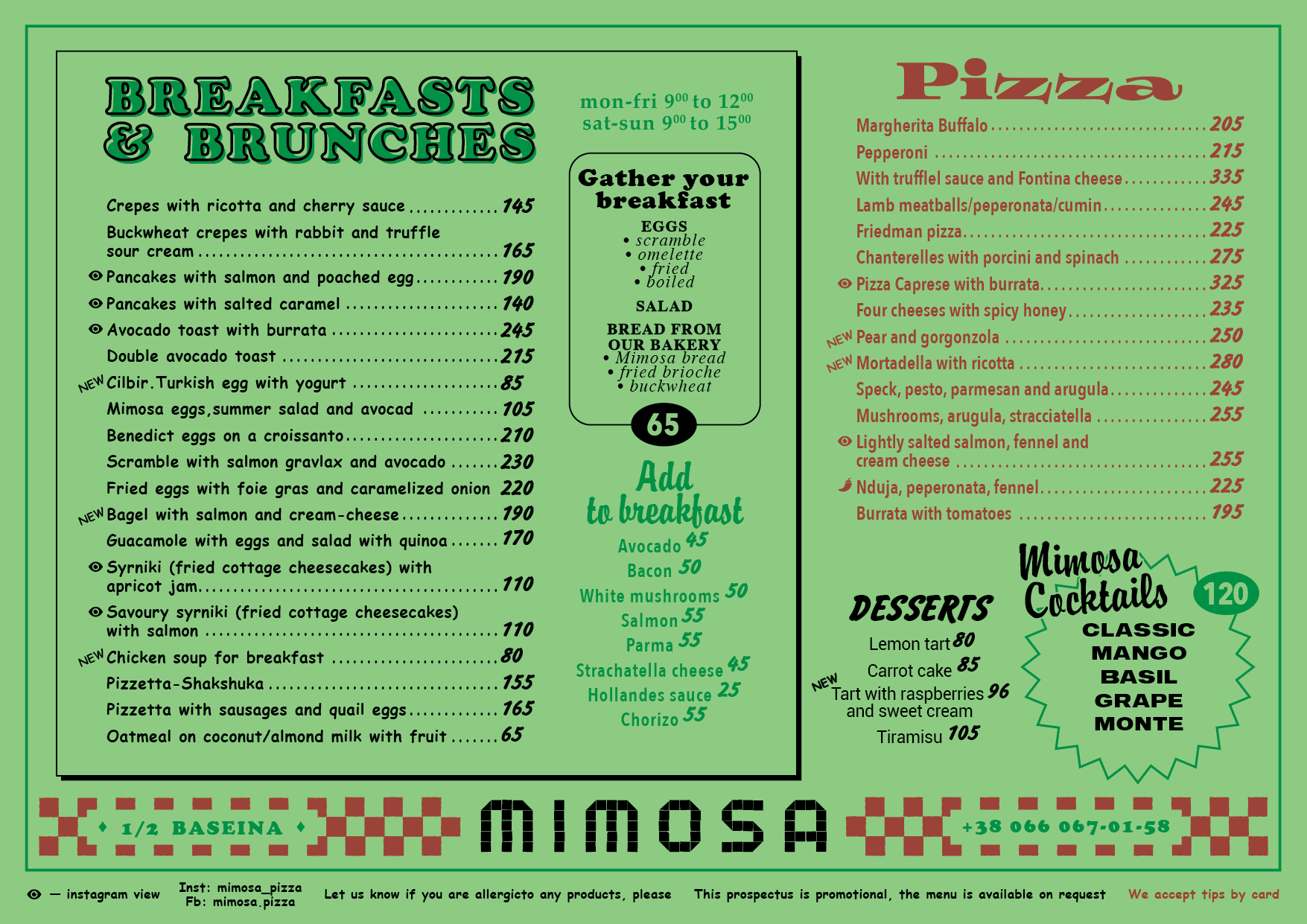 Mimosa menu 2
