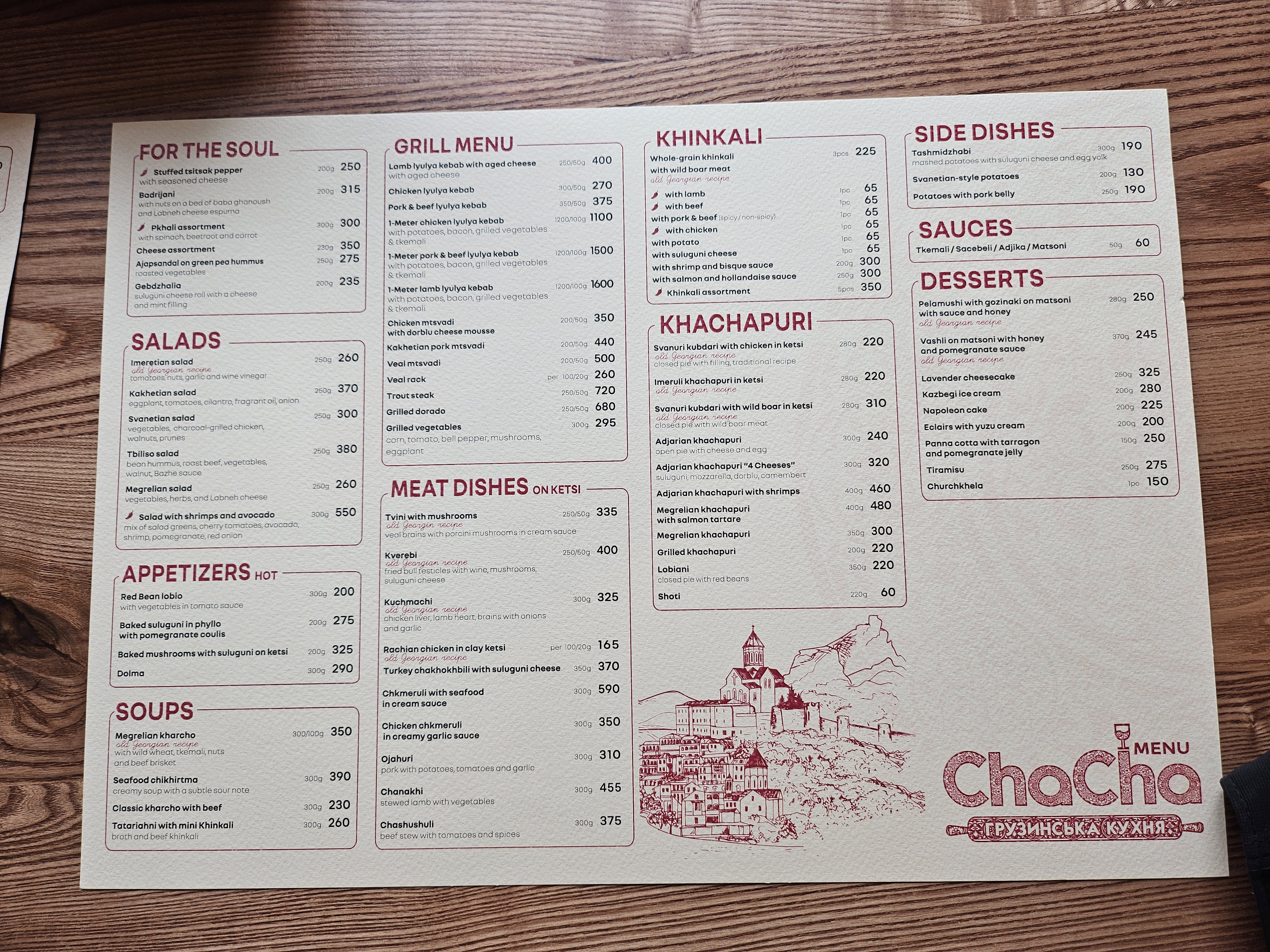 Chacha - Hruzynsʹkyy Restoran menu 3