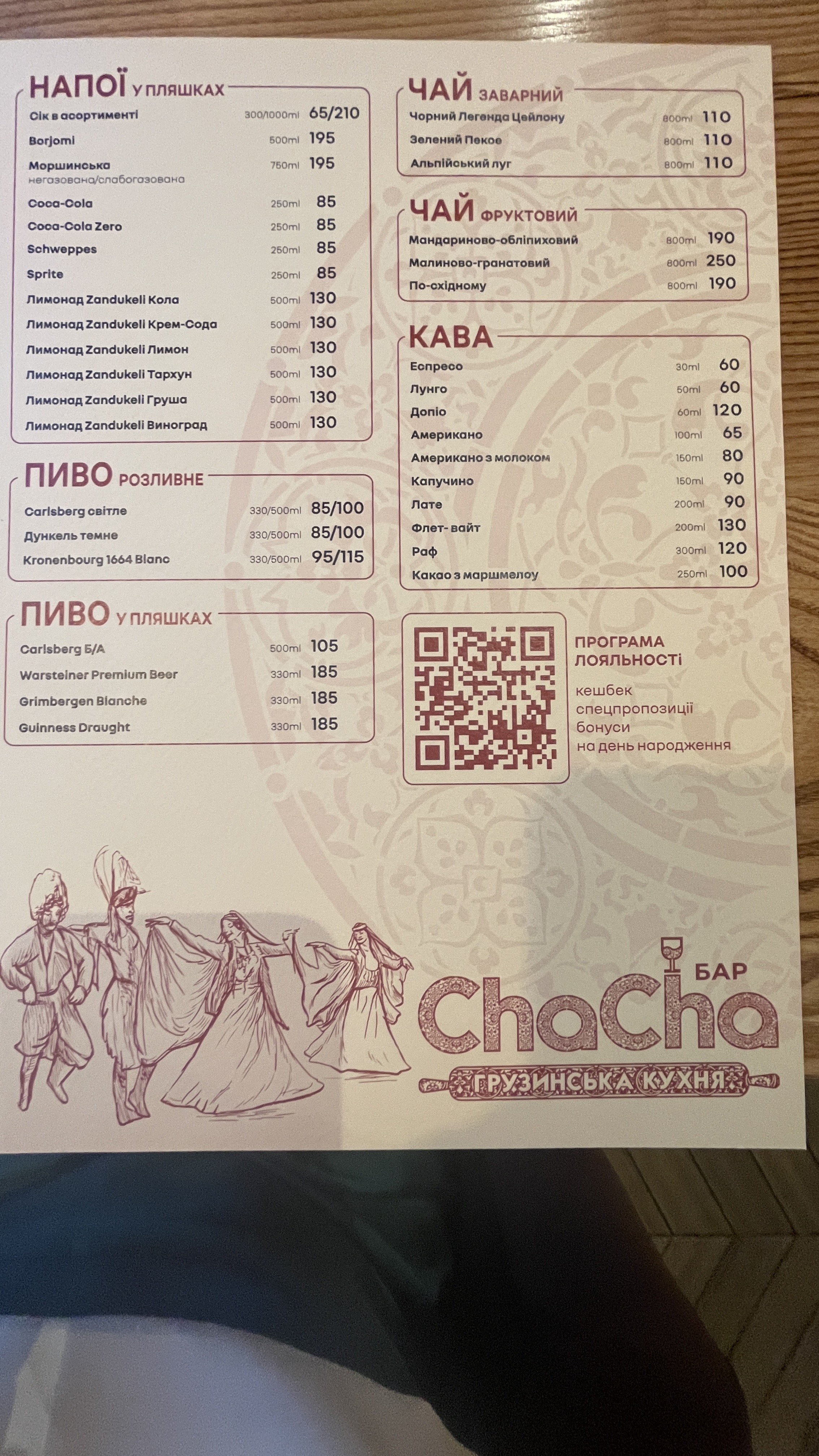 Chacha - Hruzynsʹkyy Restoran menu 4