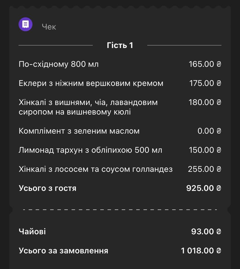 Chacha - Hruzynsʹkyy Restoran menu 6