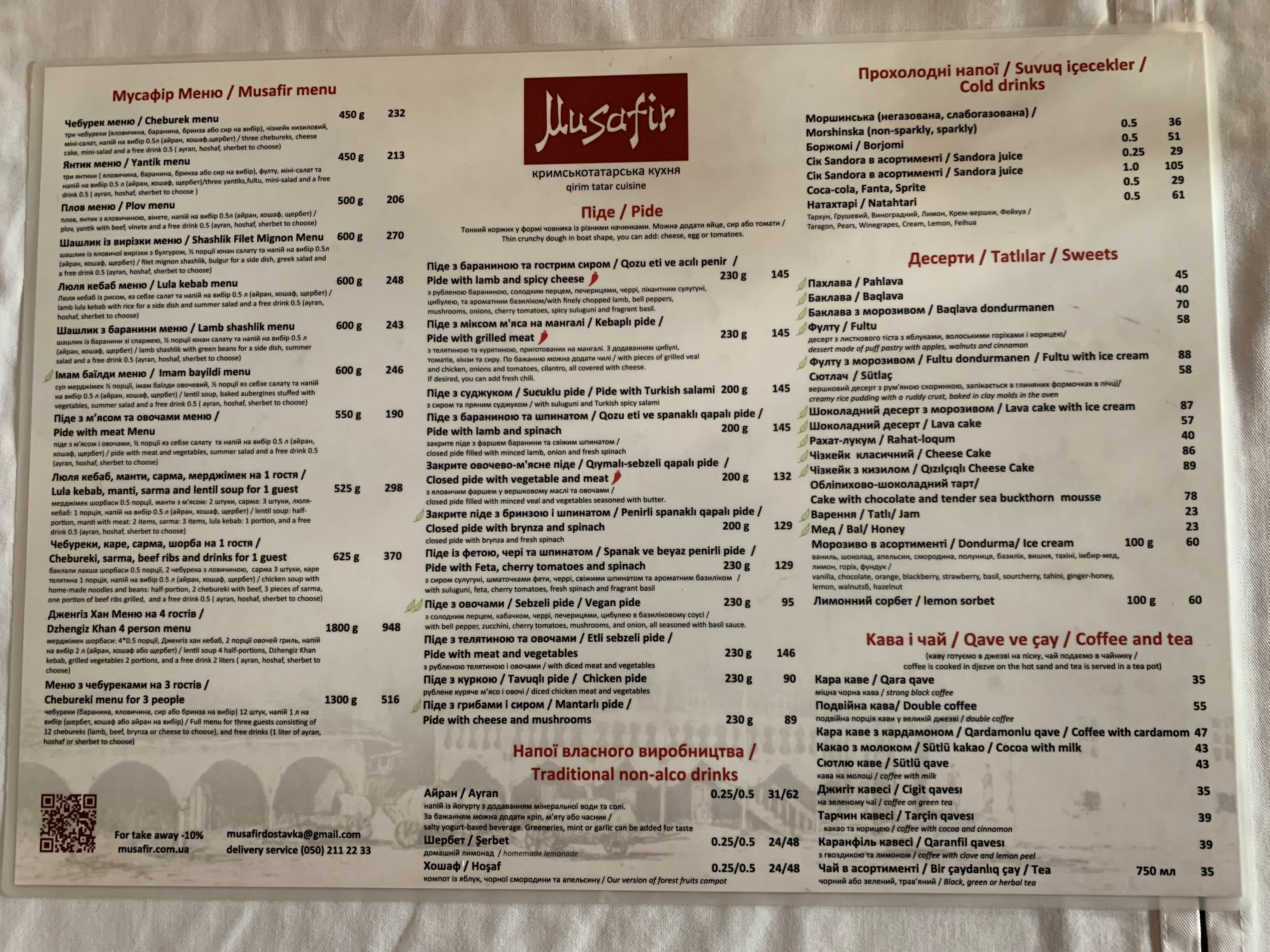 Musafir menu 5