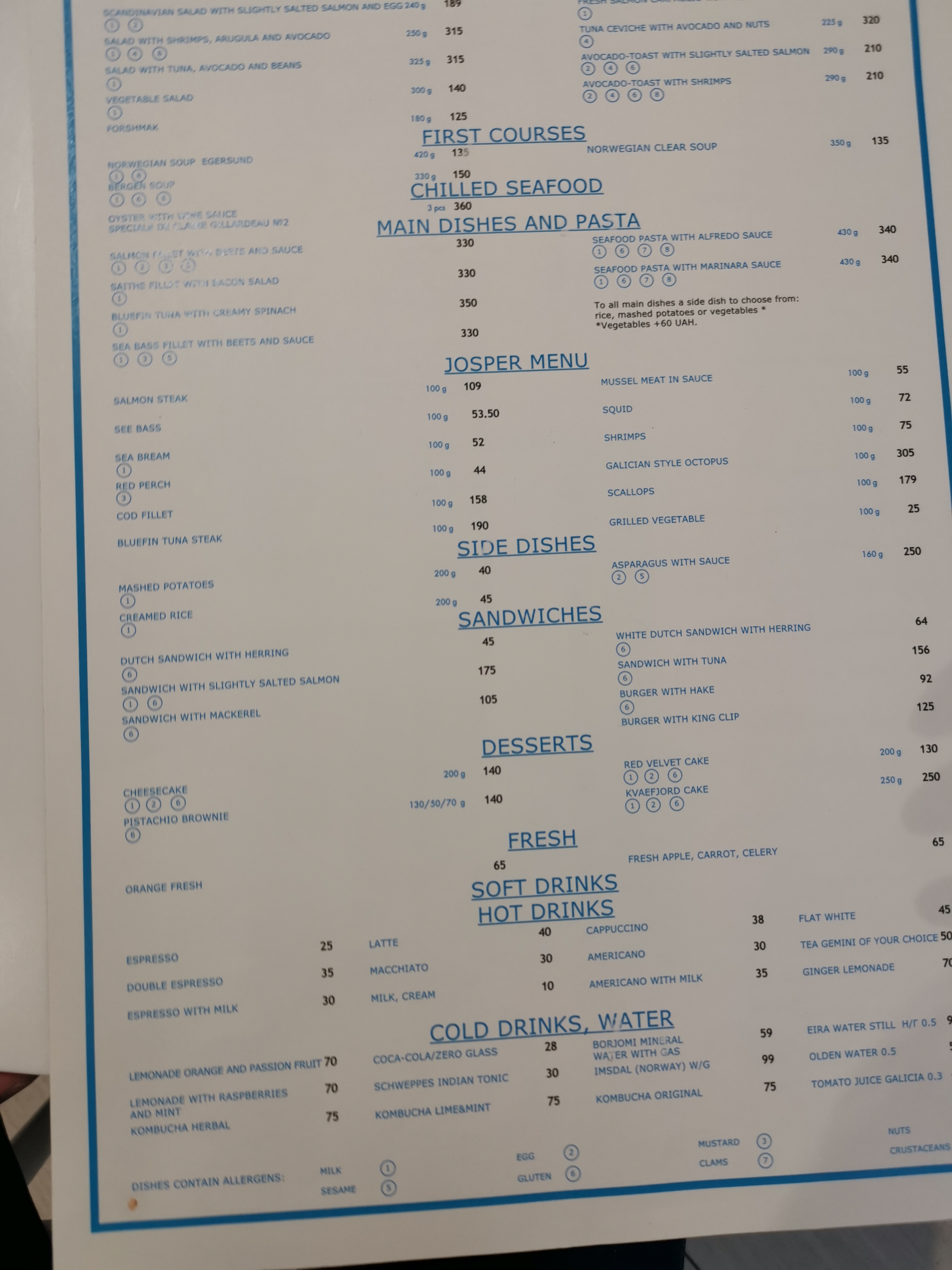 Egersund Seafood menu 5