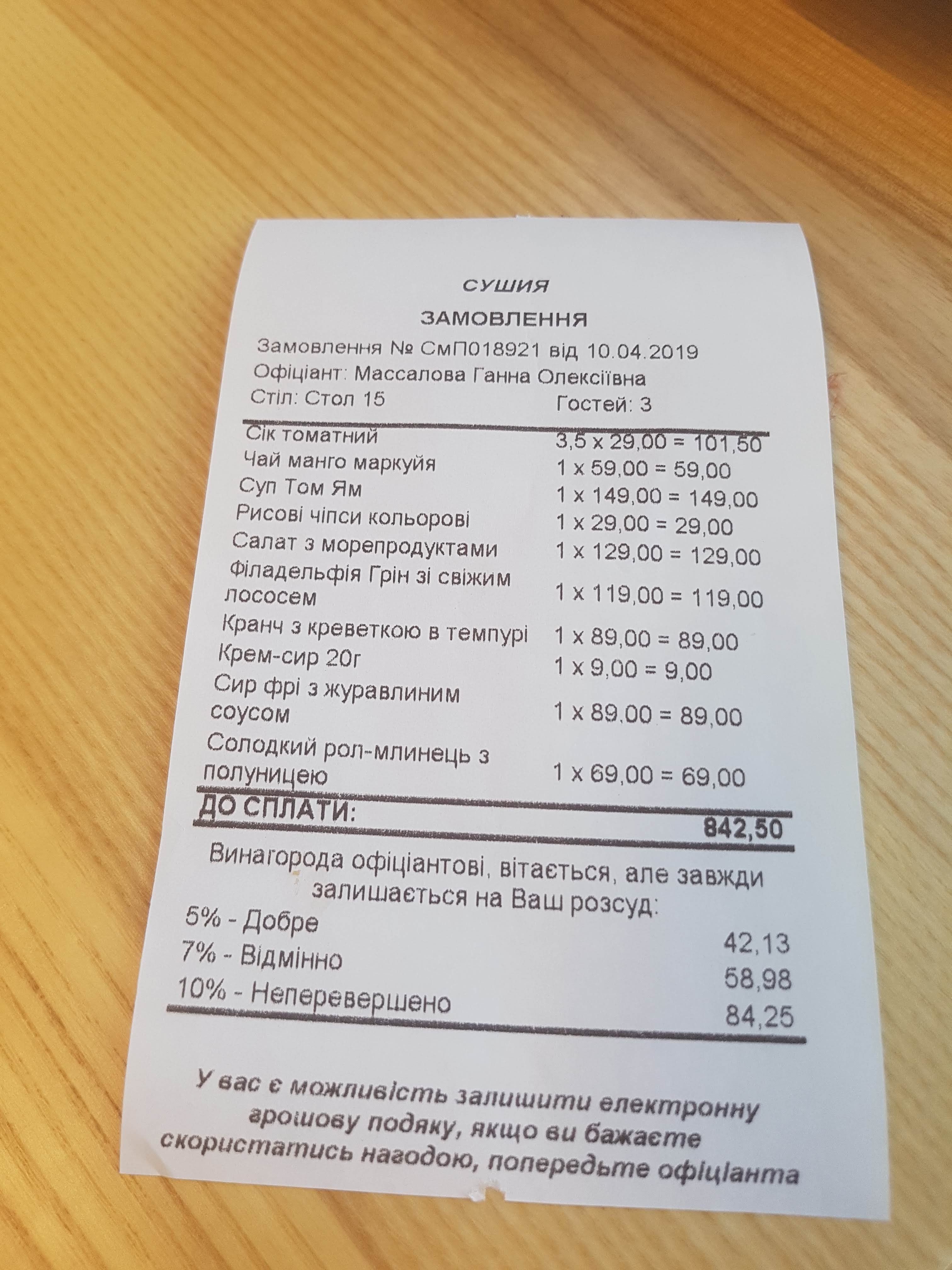 Сушия menu 9