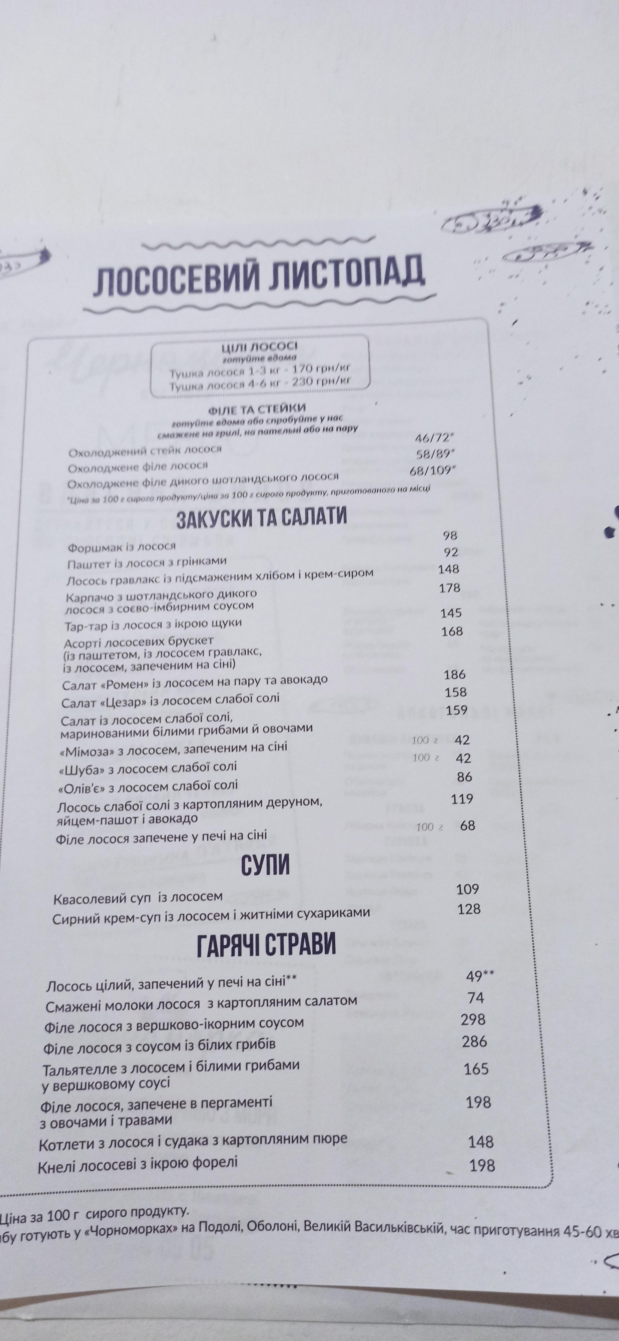 Черноморка menu 11