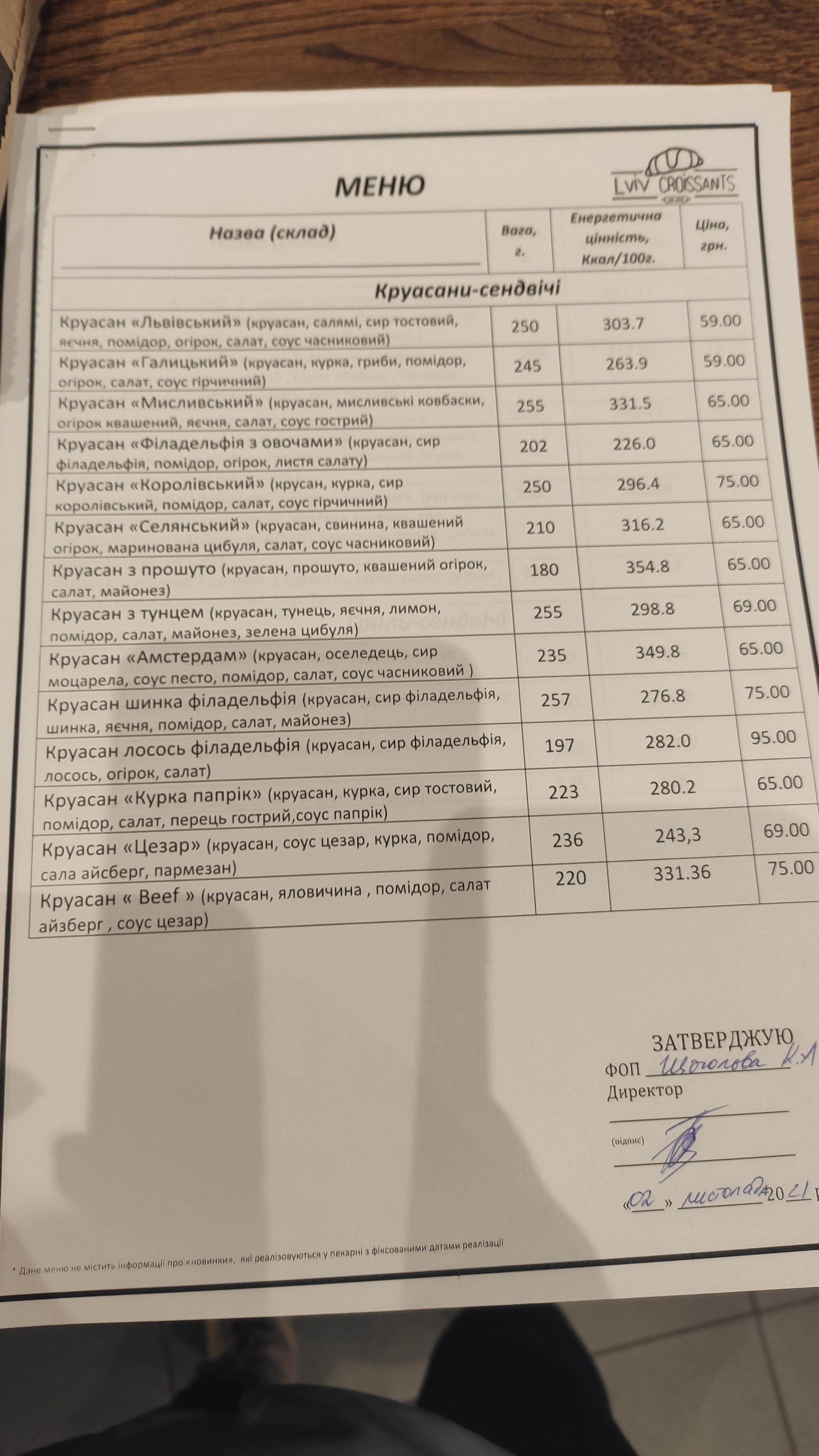 Lviv Croissants menu 6