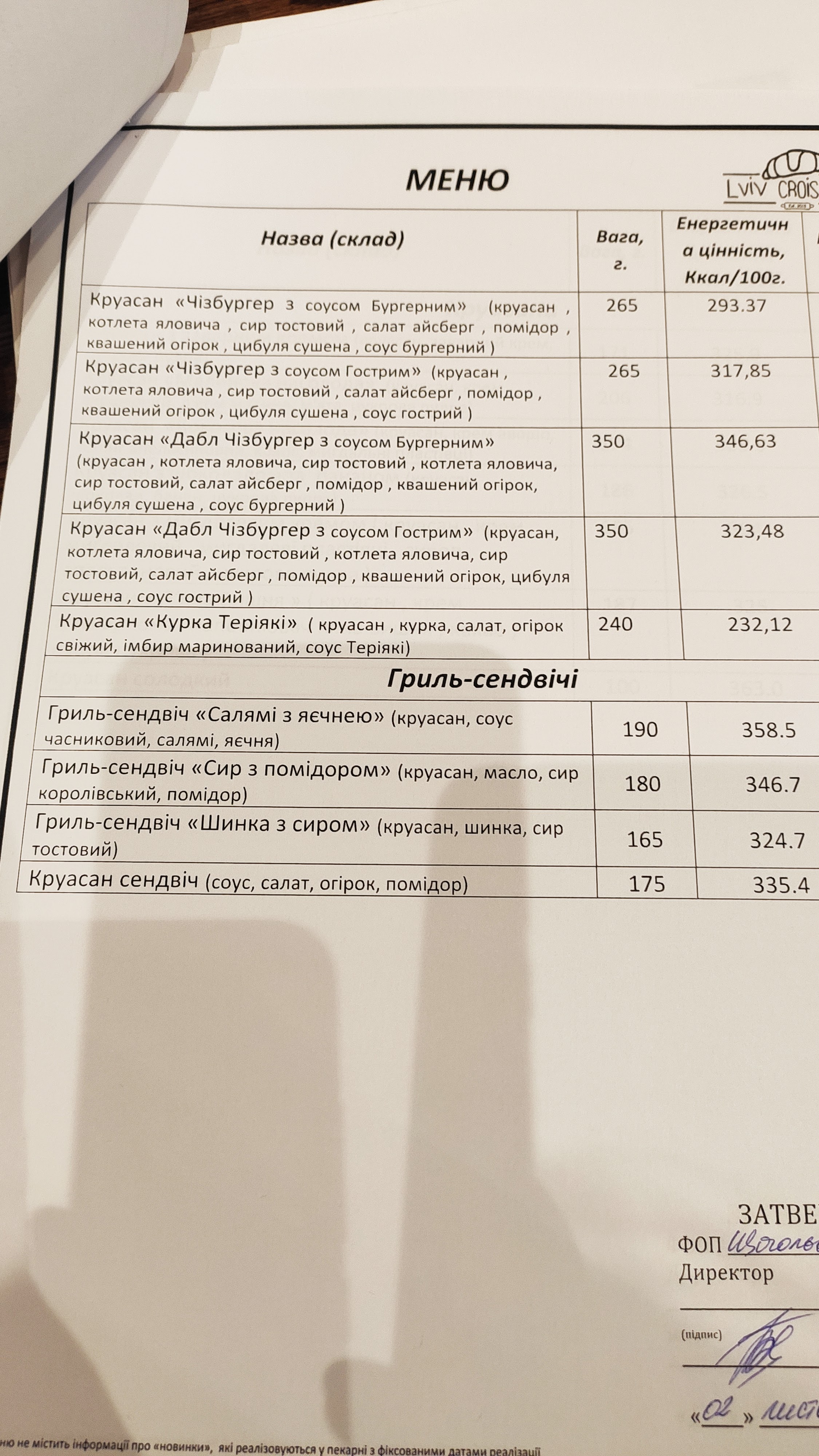 Lviv Croissants menu 7