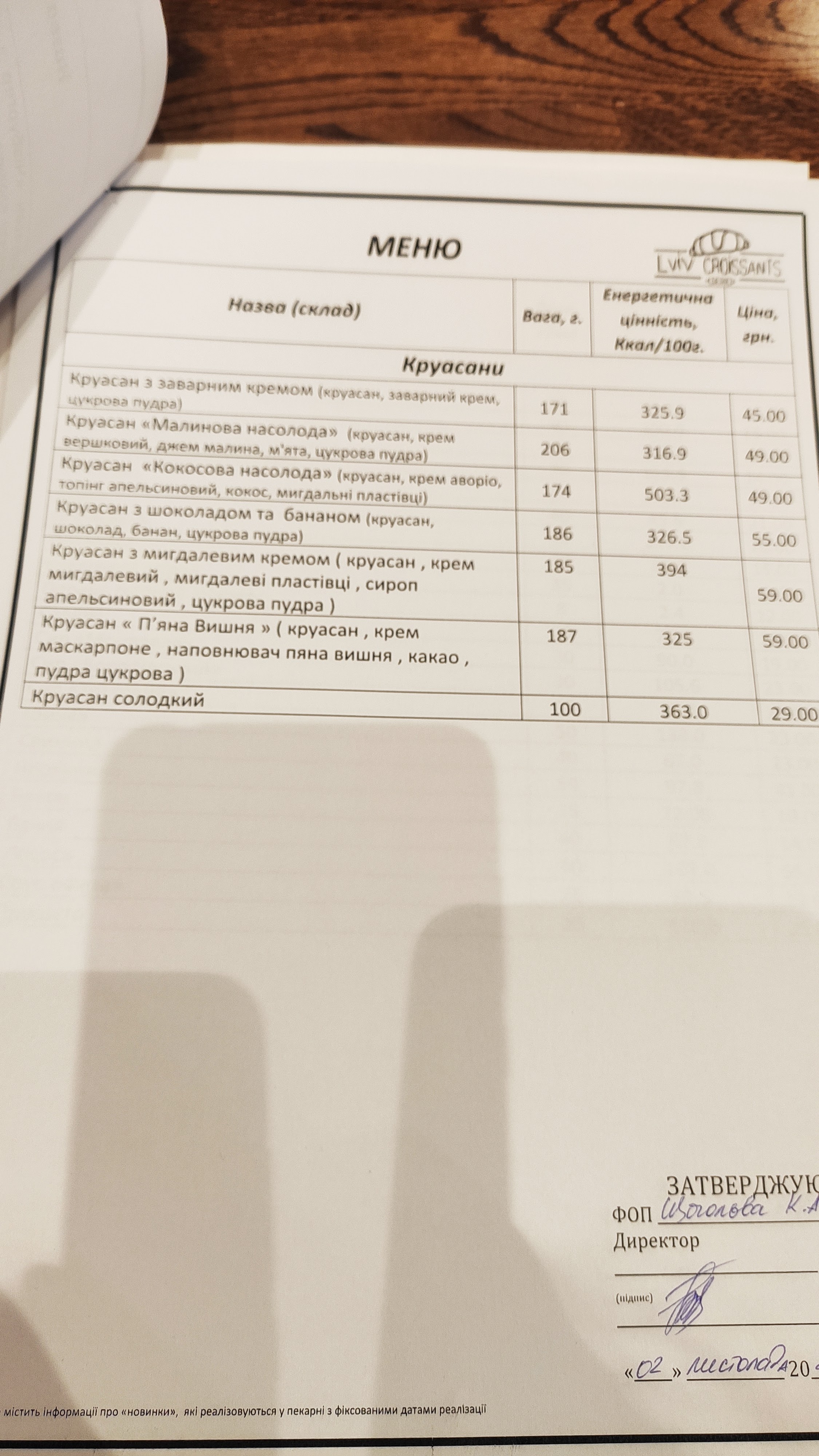 Lviv Croissants menu 8