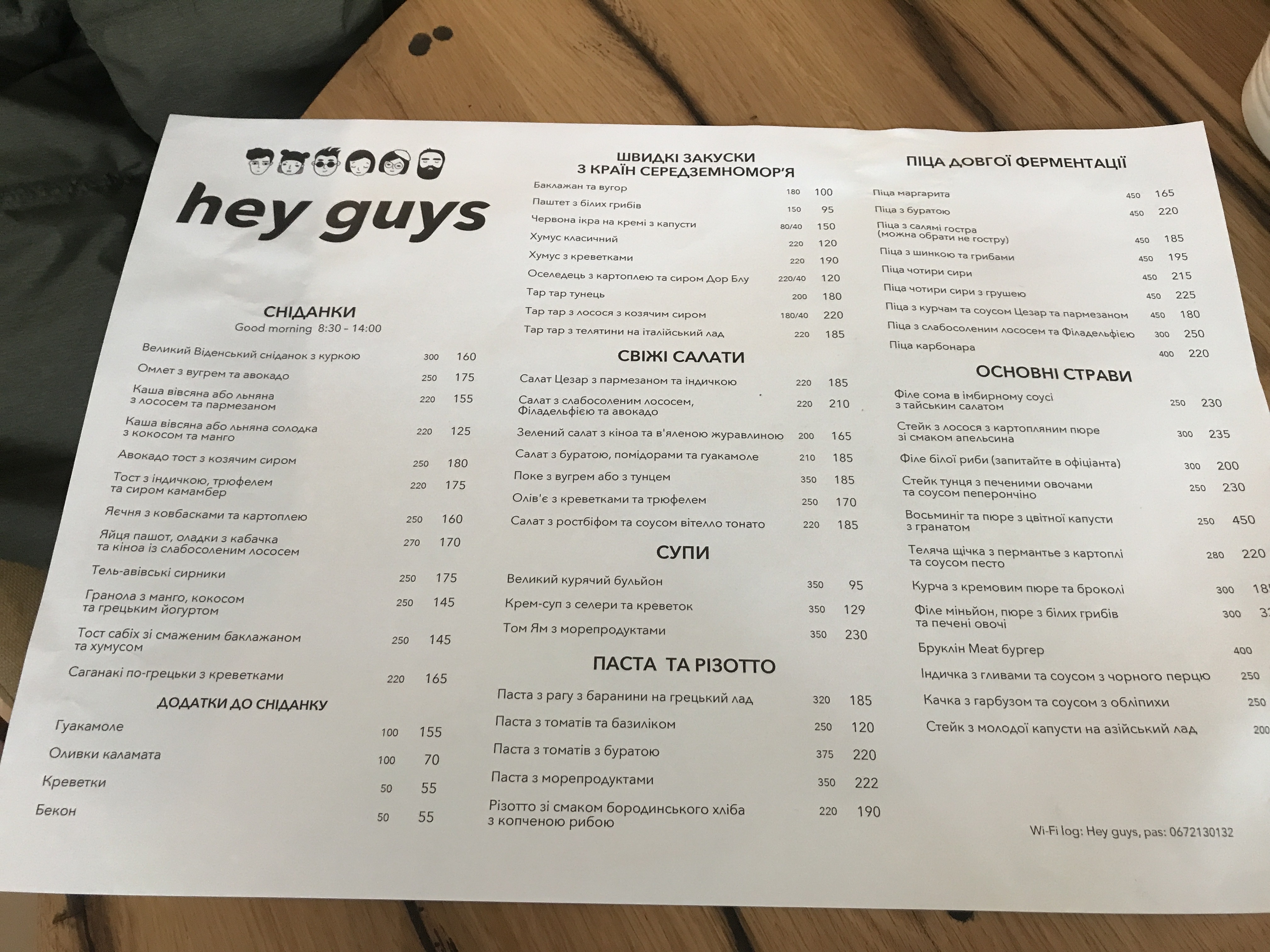 Hey Guys menu 7