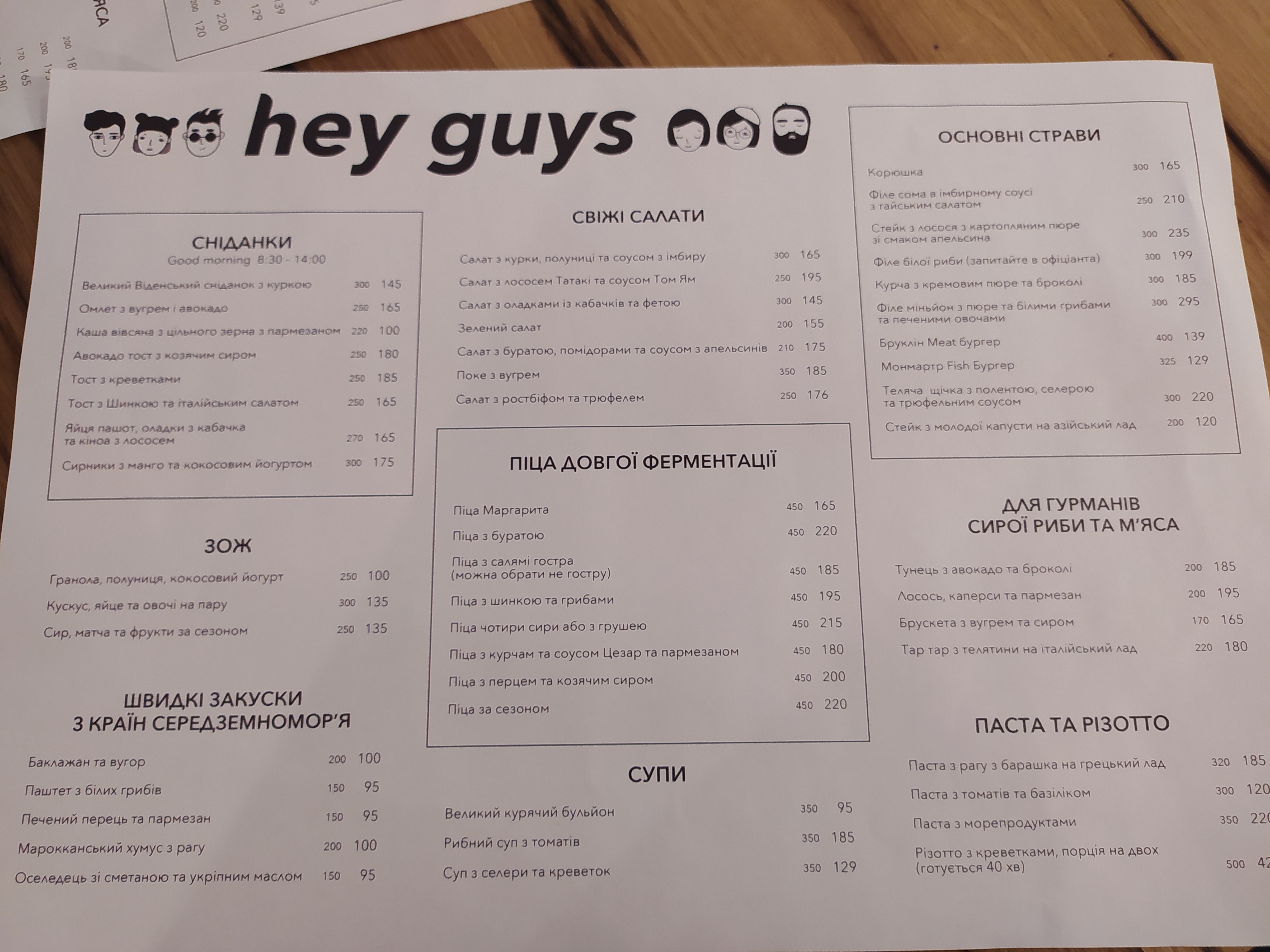 Hey Guys menu 12