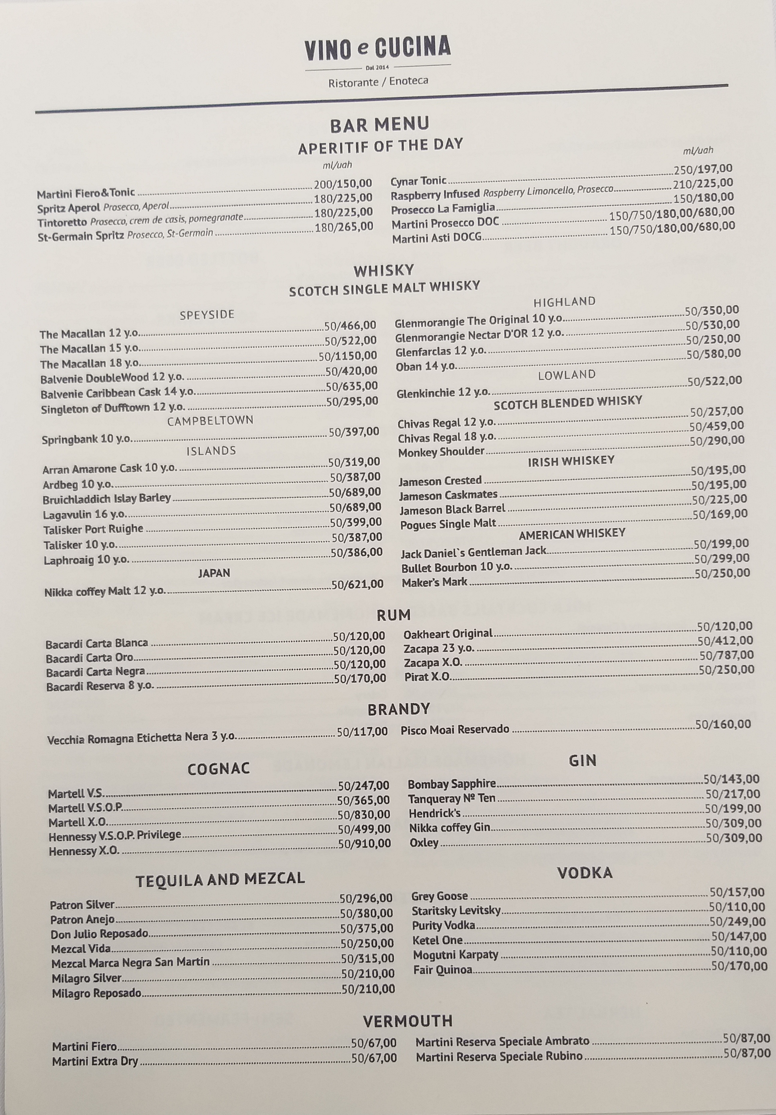 VINO e CUCINA menu 8