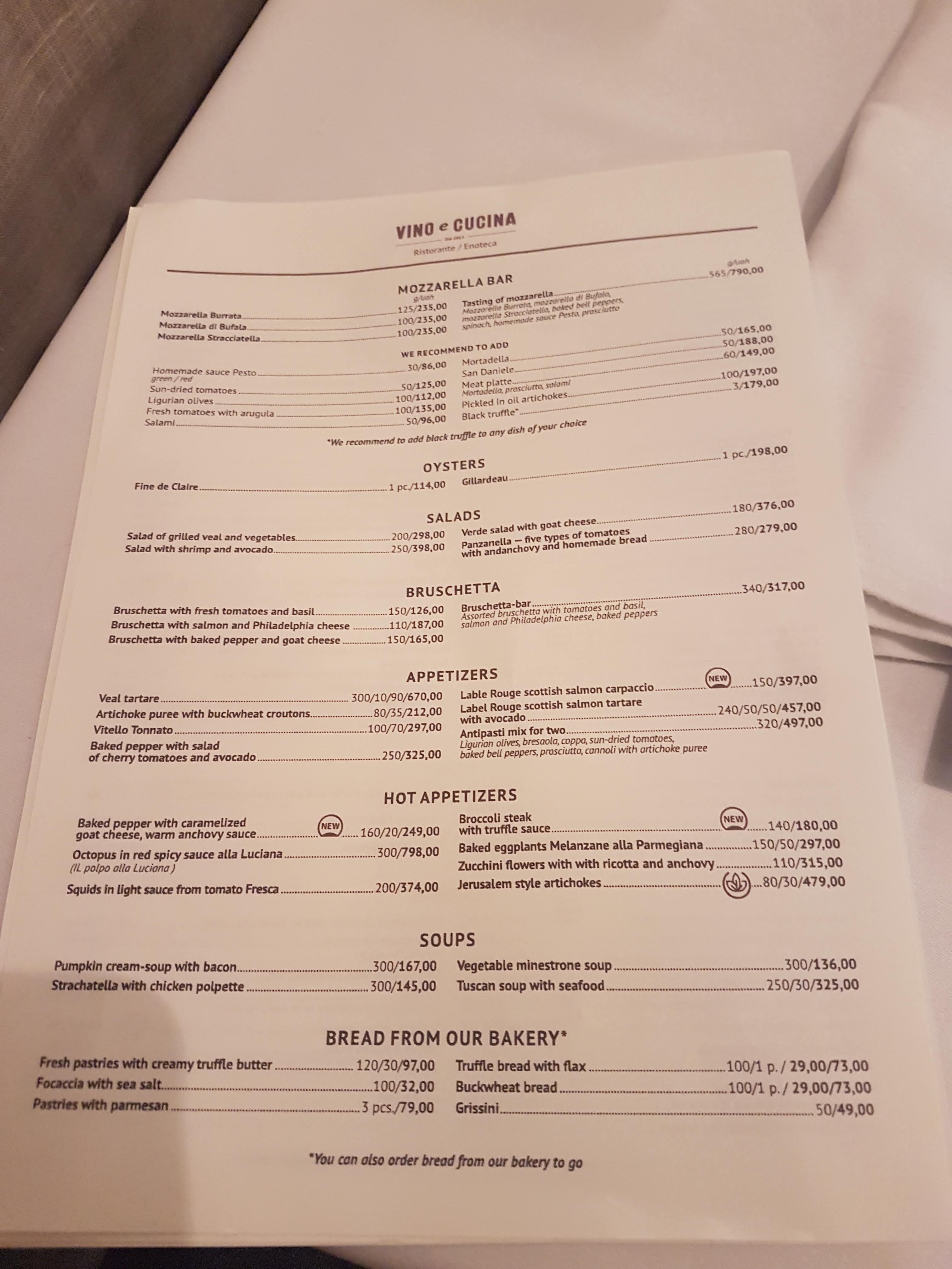 VINO e CUCINA menu 10