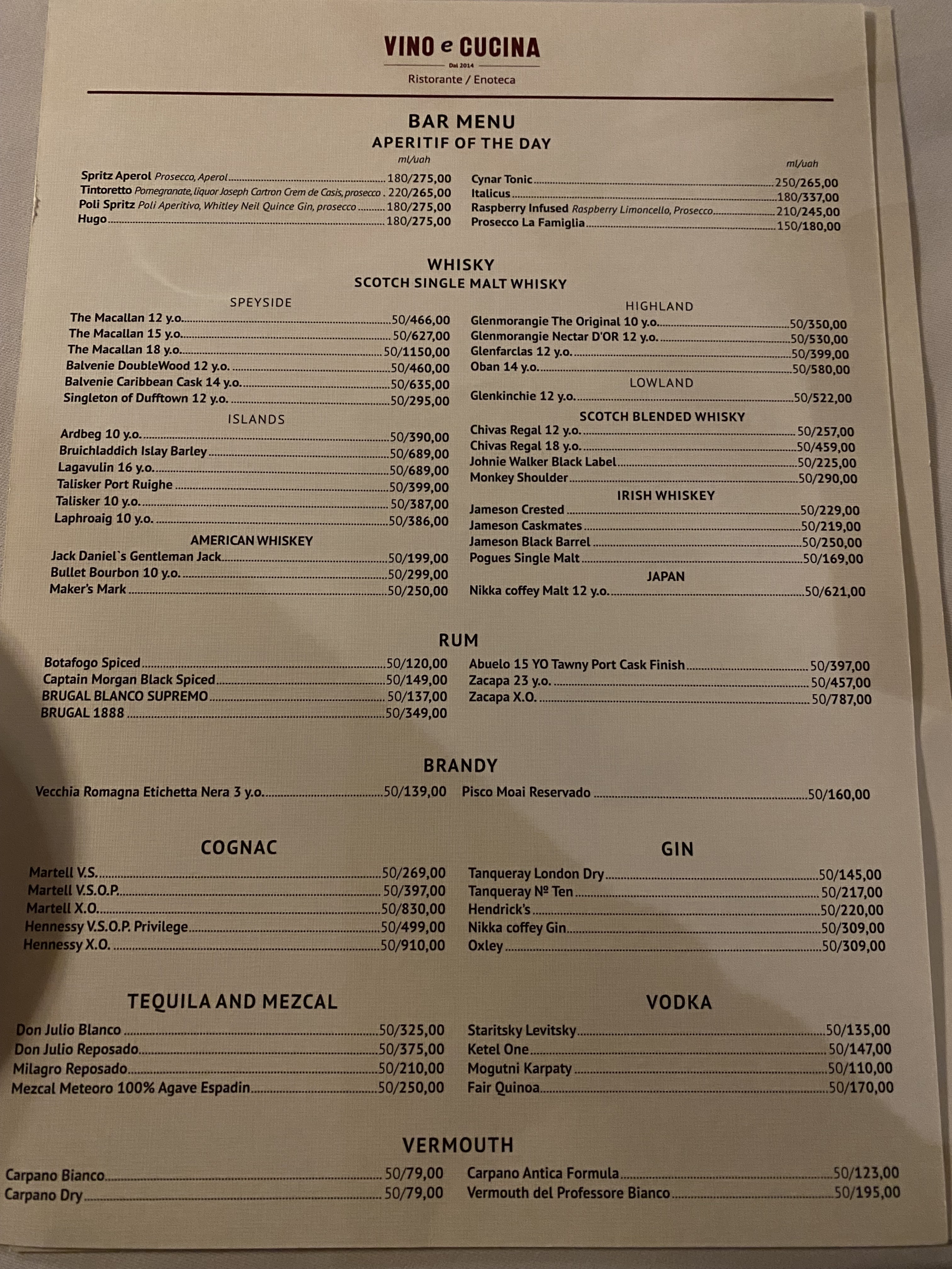 VINO e CUCINA menu 11