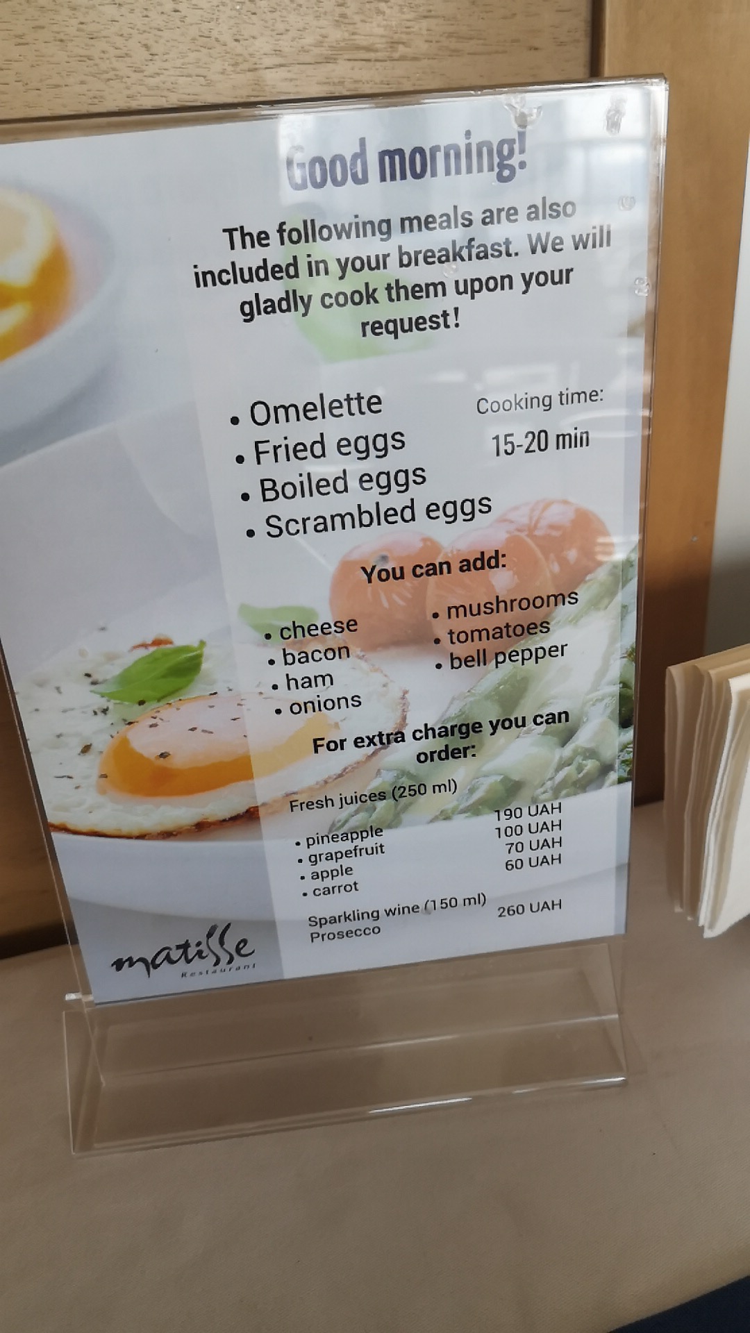 Matisse menu 2