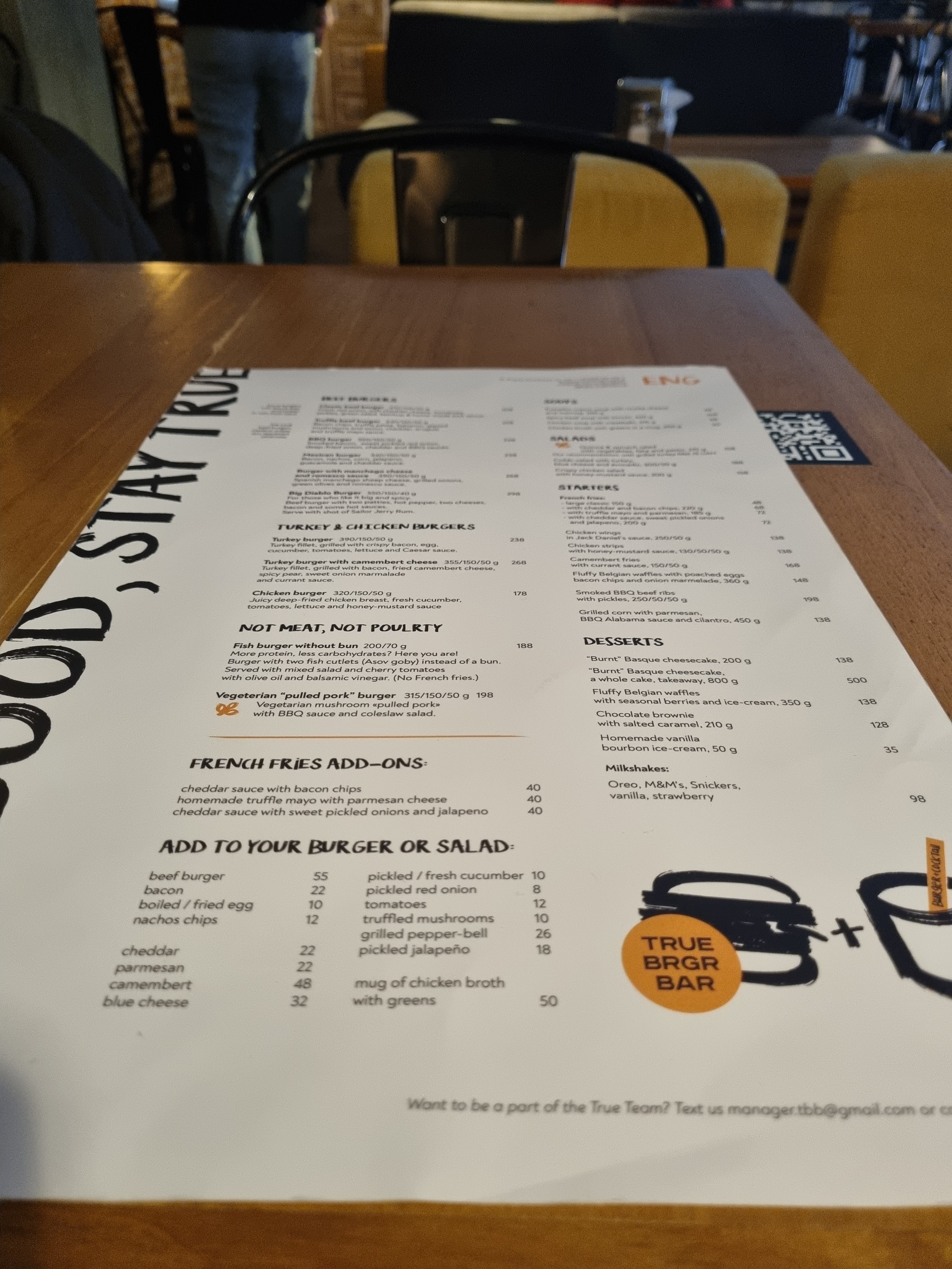 True Burger Bar menu 4