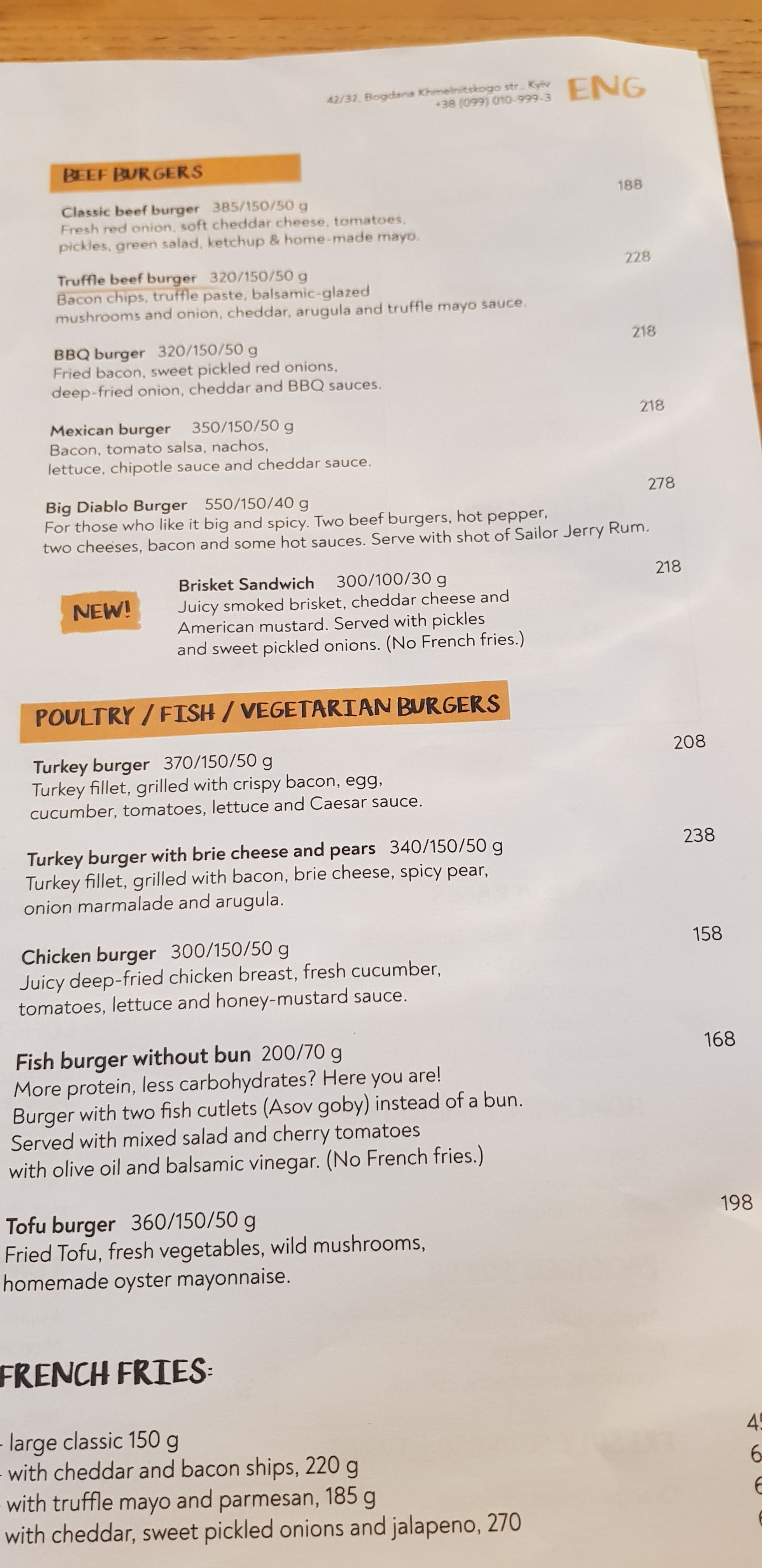 True Burger Bar menu 8