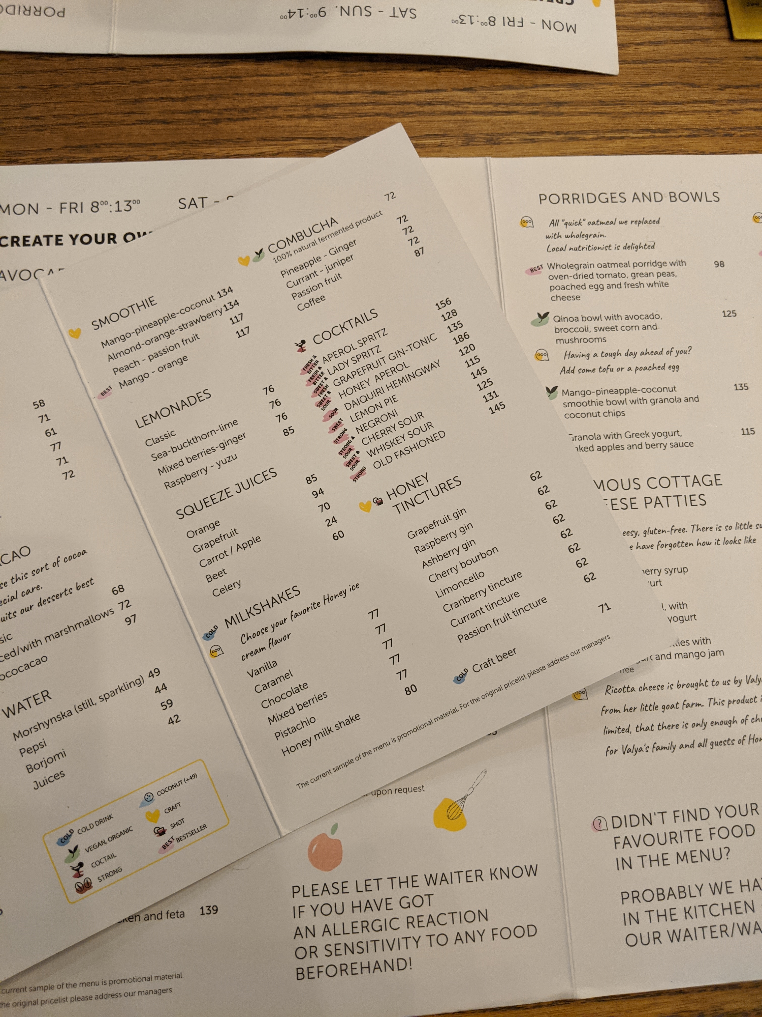 Honey menu 7