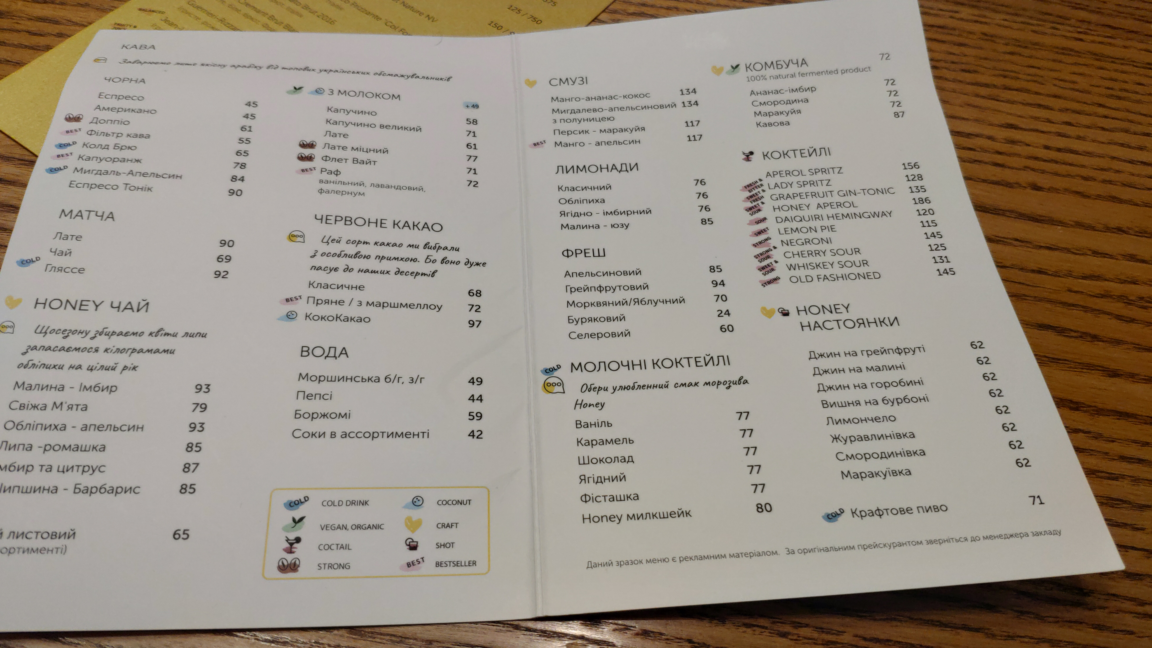 Honey menu 9