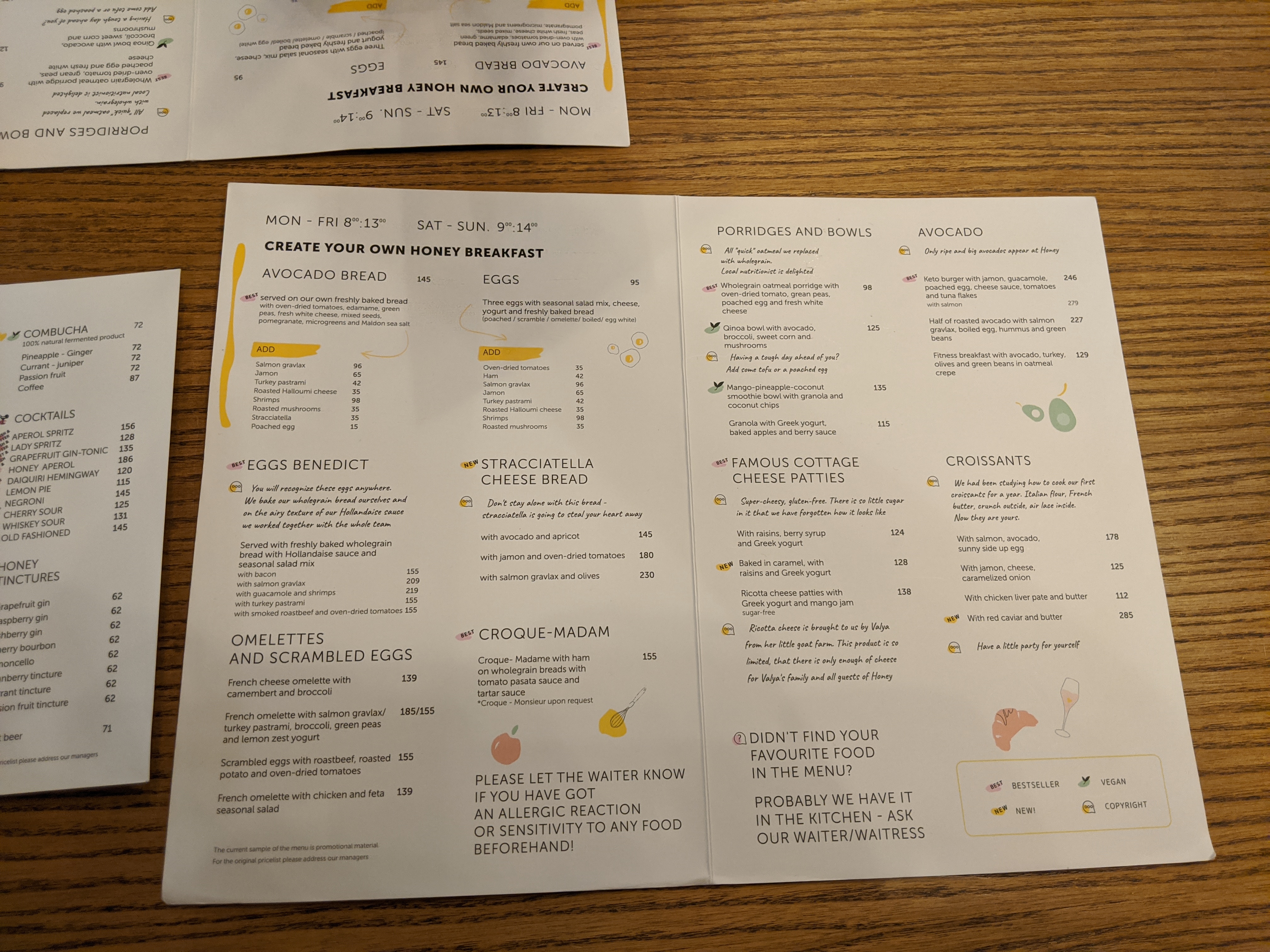 Honey menu 10