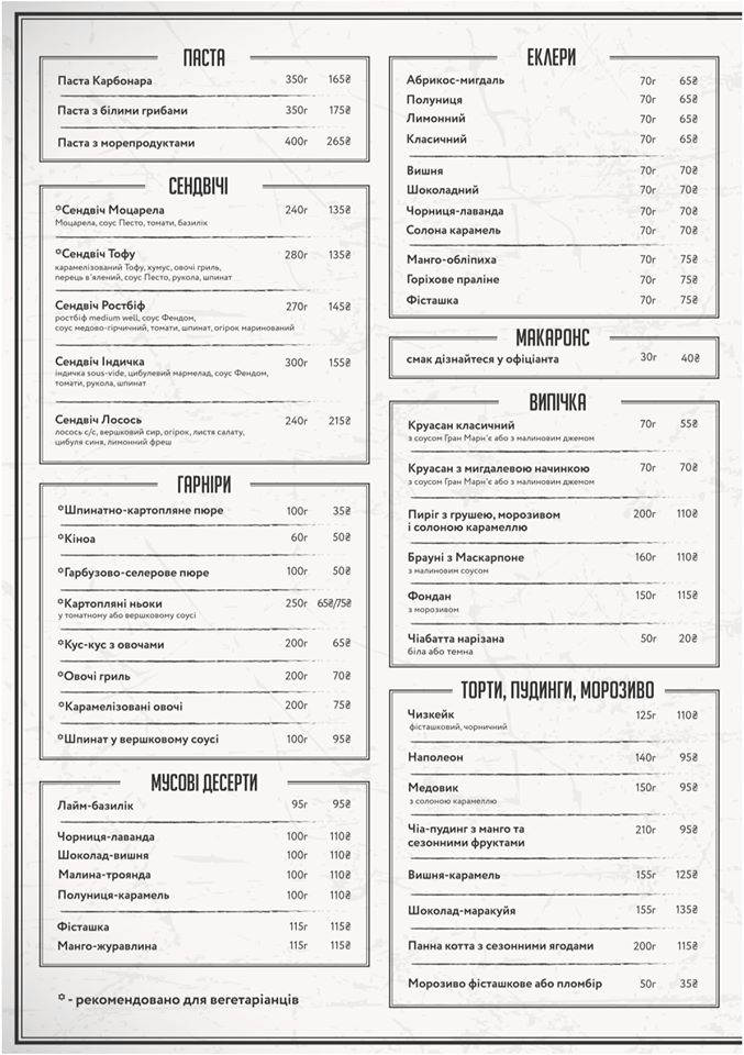 Fandom coffee bar menu 10