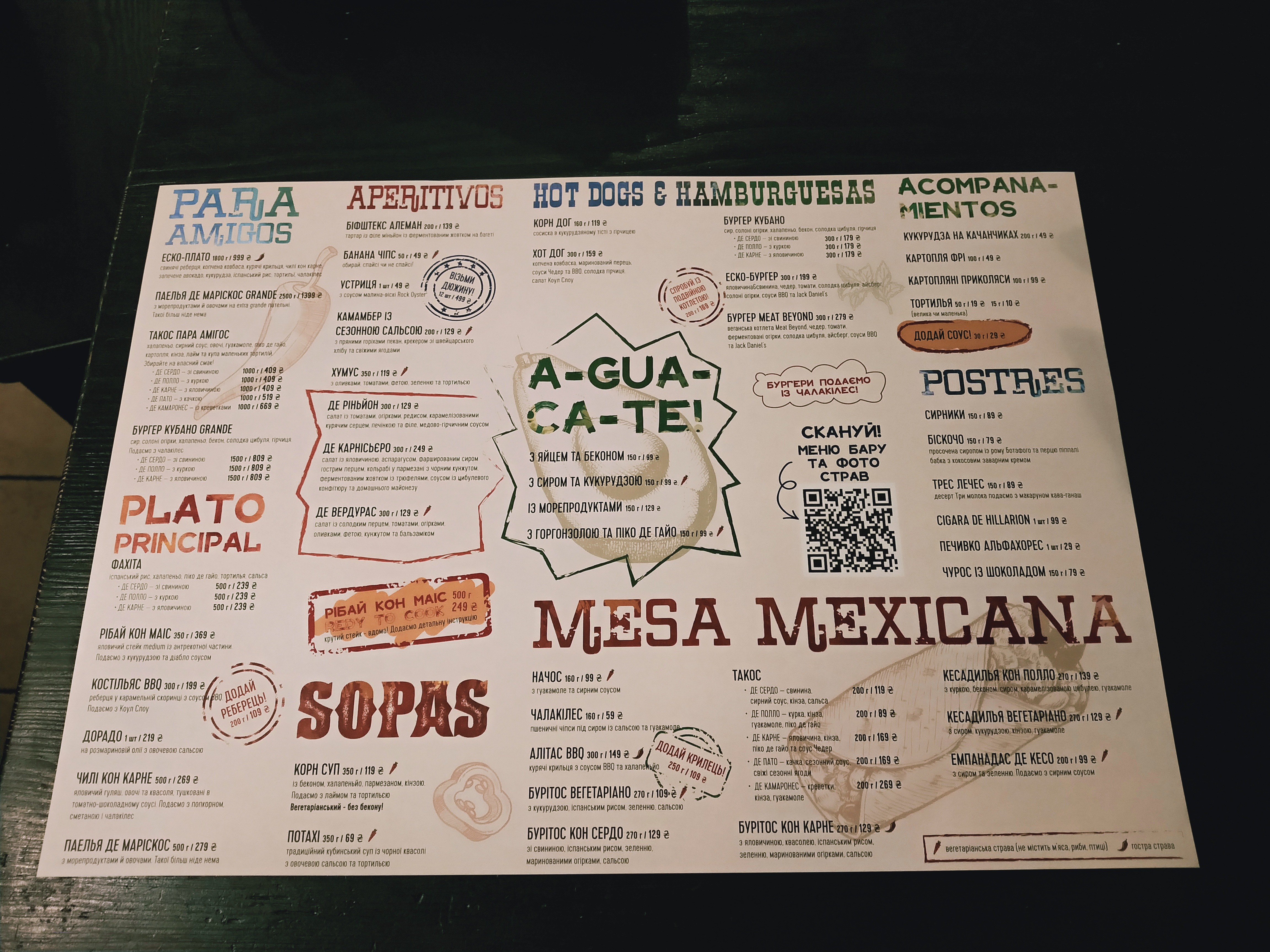 EscoBar. Cuban restaurante y Escondido bar menu 2