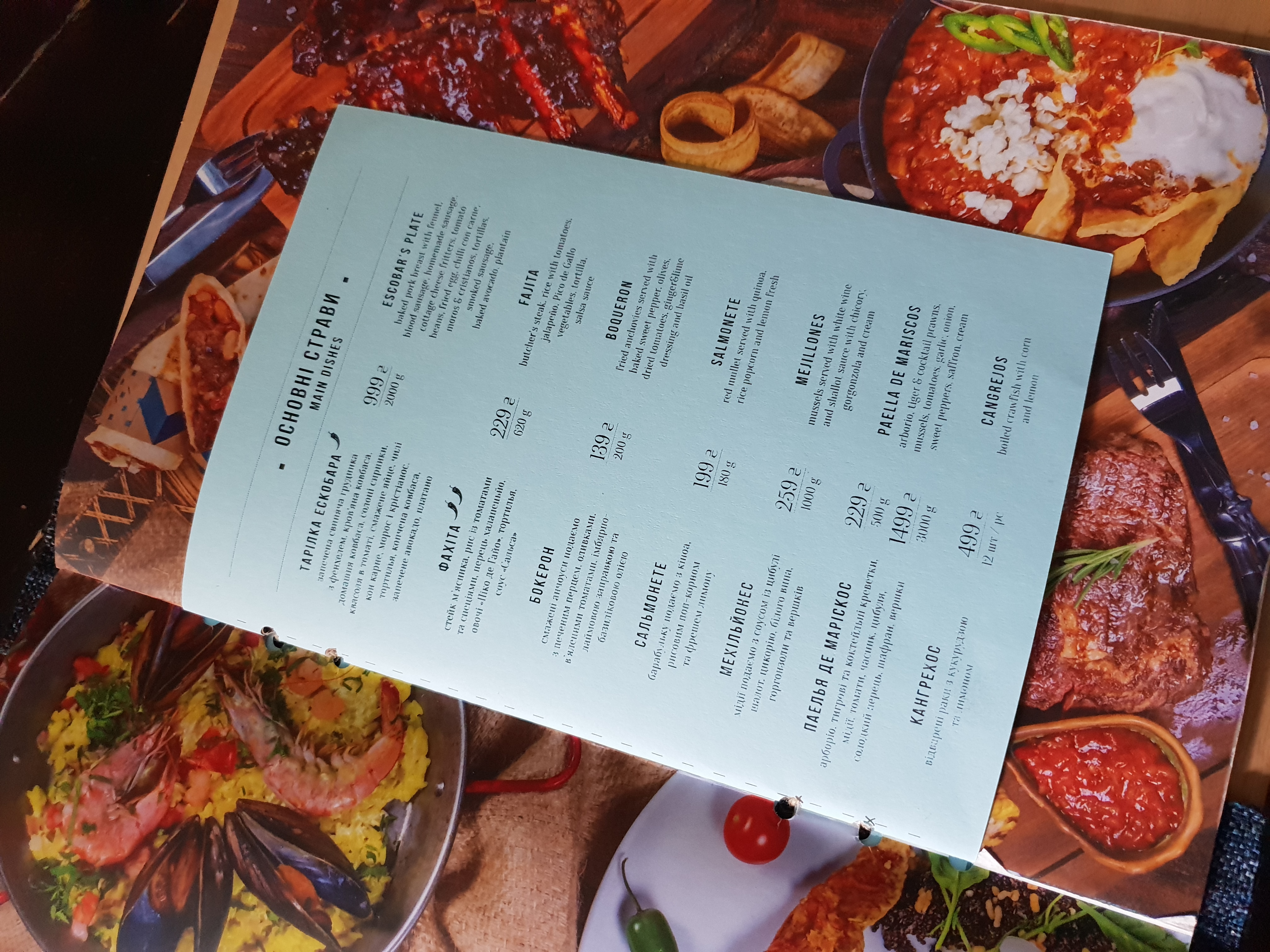 EscoBar. Cuban restaurante y Escondido bar menu 12