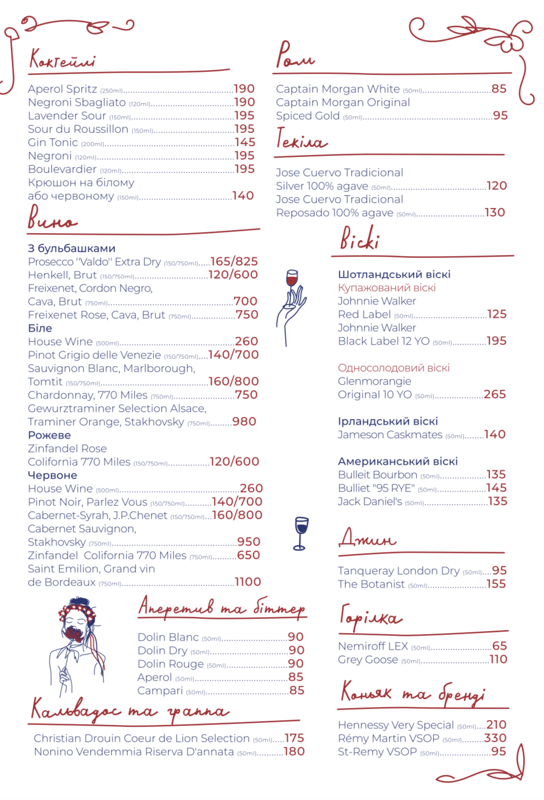 Бути Sofie menu 2