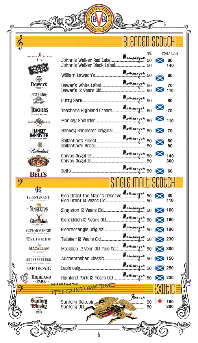 Buena Vista menu 3