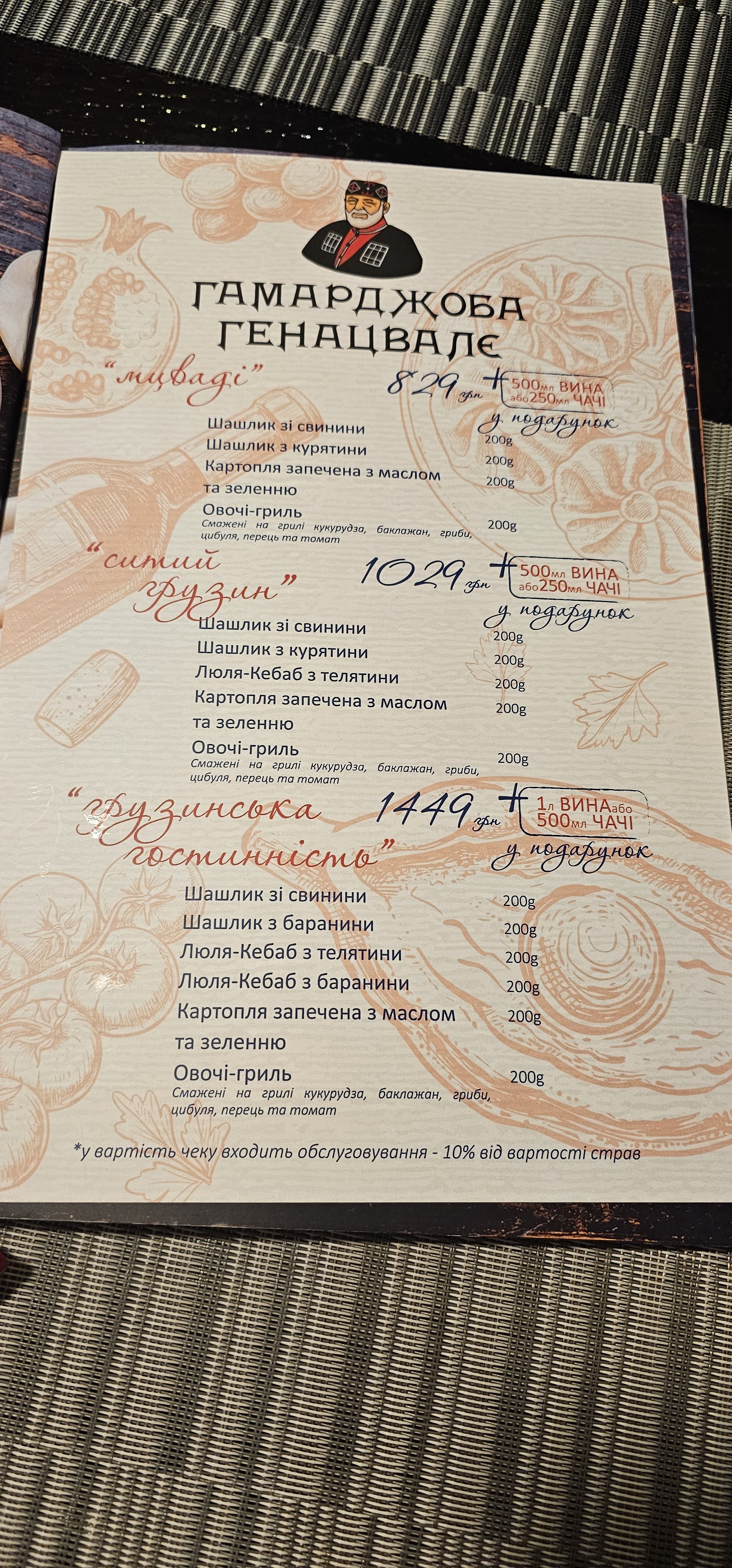 Гамарджоба Генацвале-Gamardzhoba Genacvale menu 2