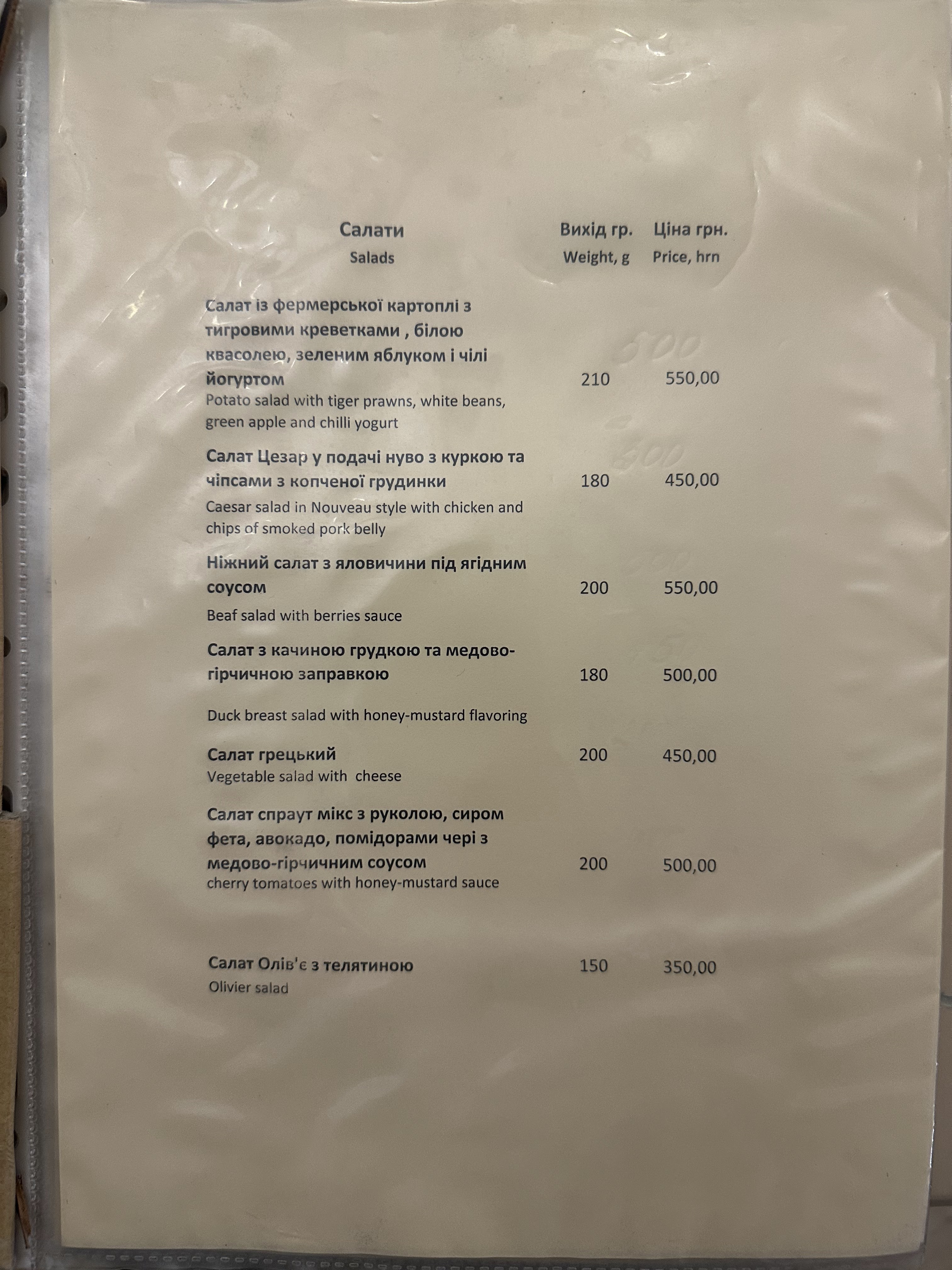 Knyazhyy Hrad menu 12