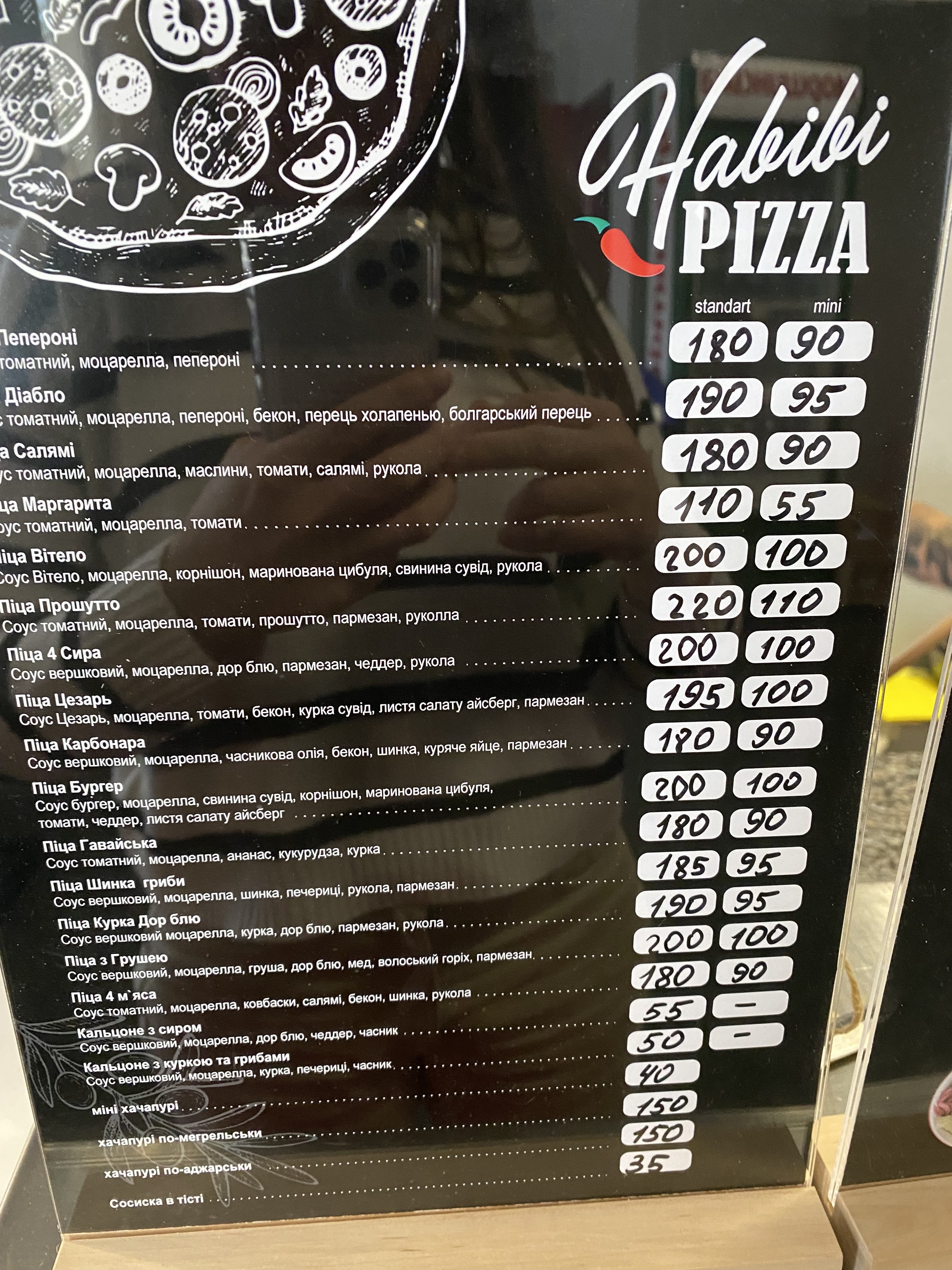 Habibi Pizza menu 2