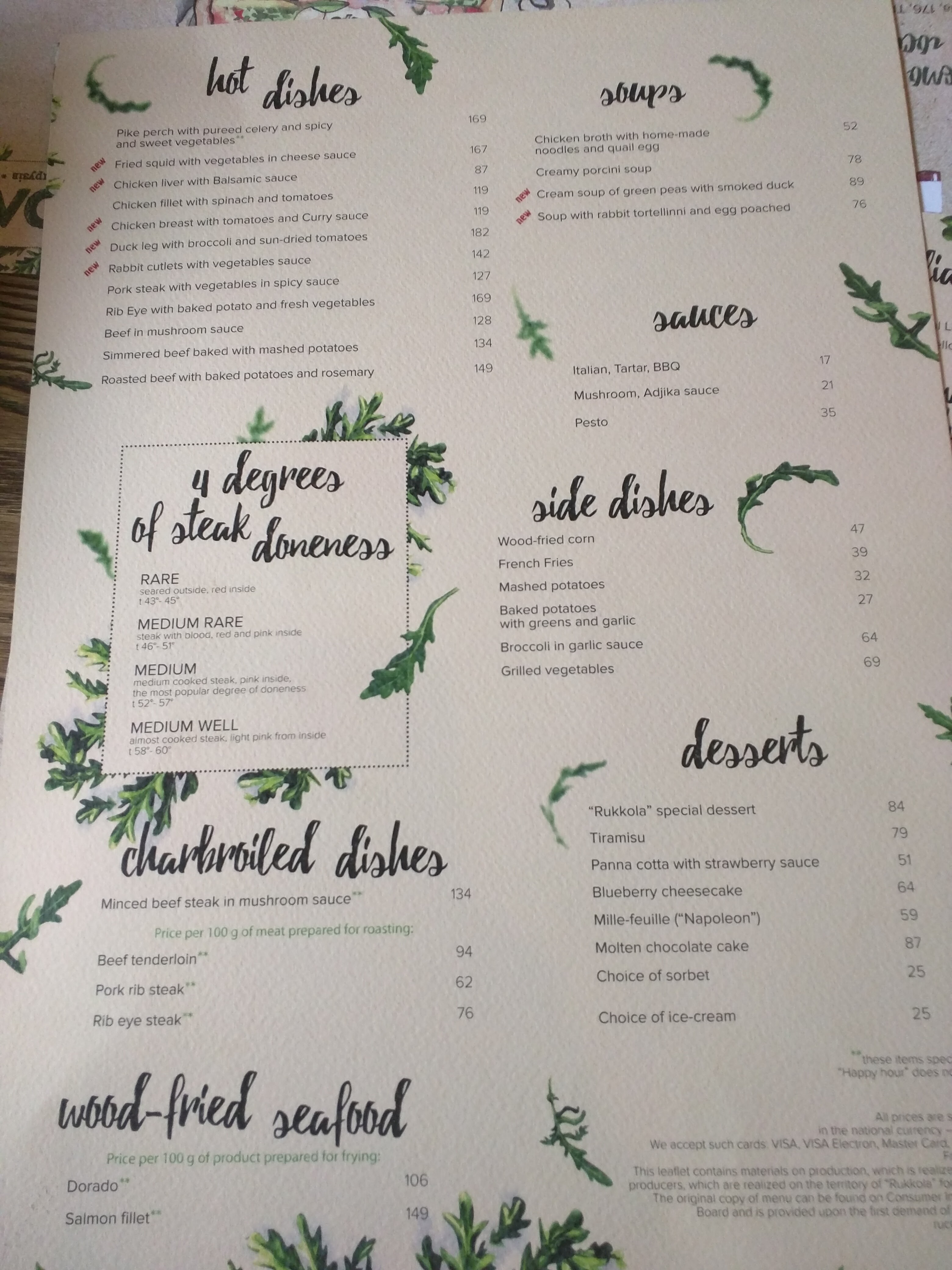 Rukkola menu 11