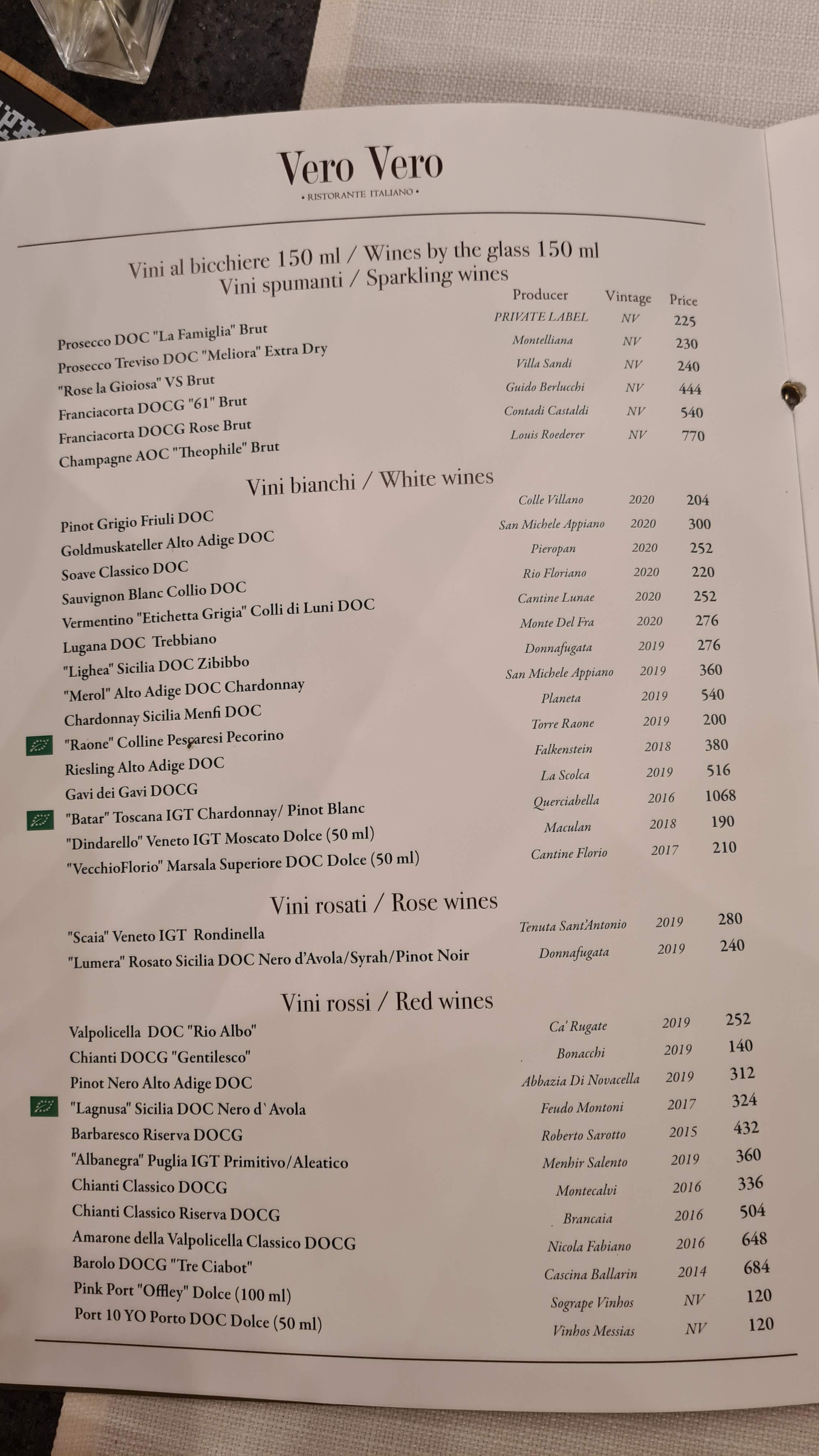 Vero Vero menu 7