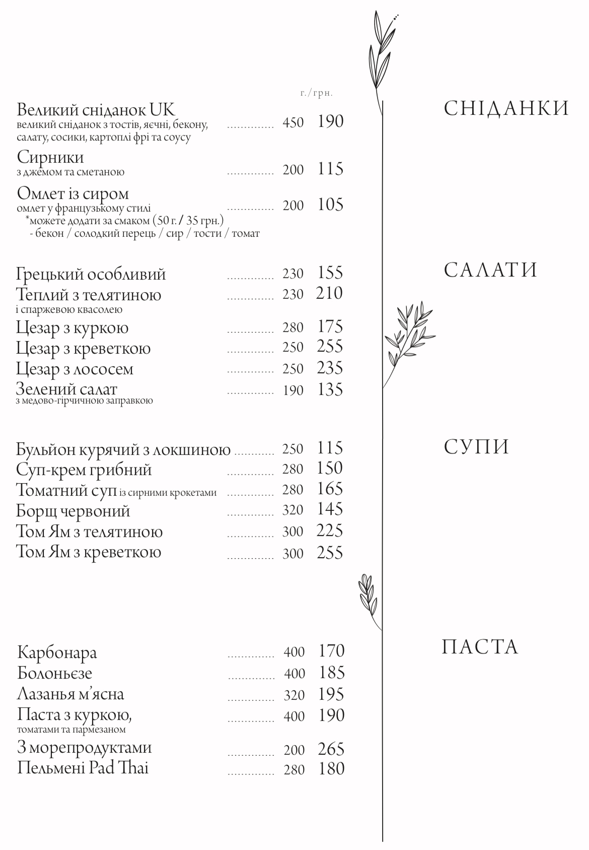 UK CAFE menu 4
