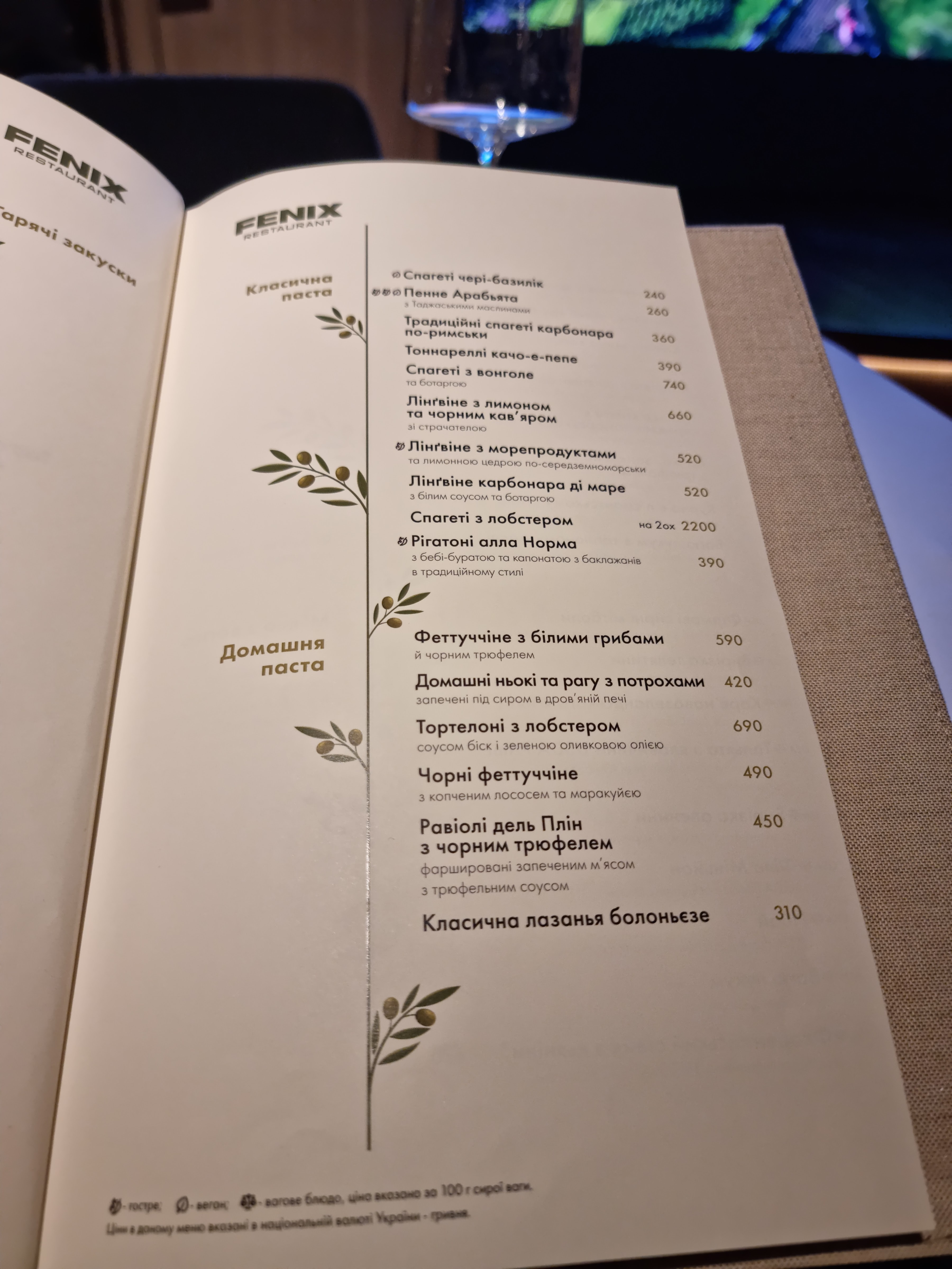 Feniks menu 2