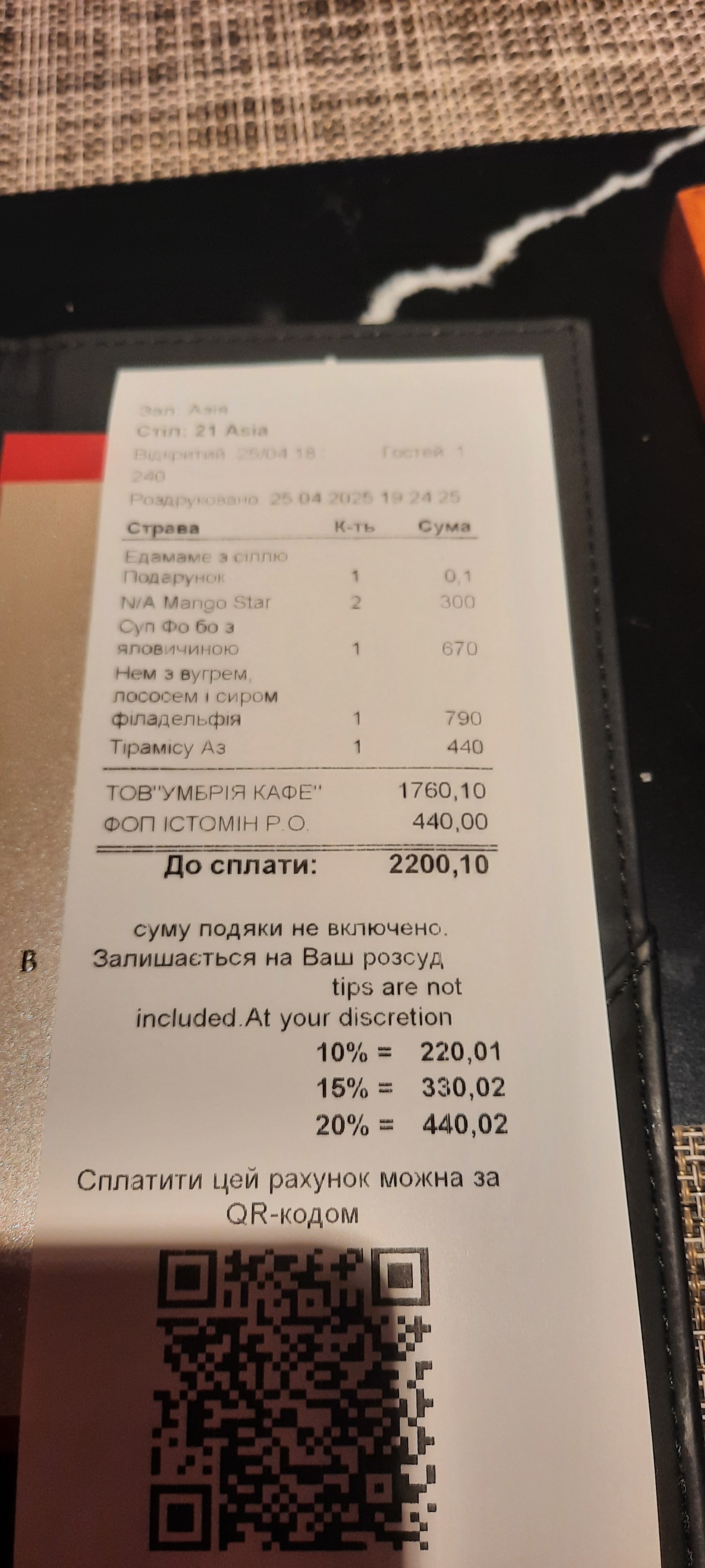 Feniks menu 5