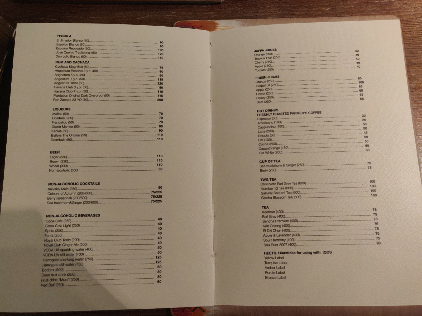 BARVY menu 3