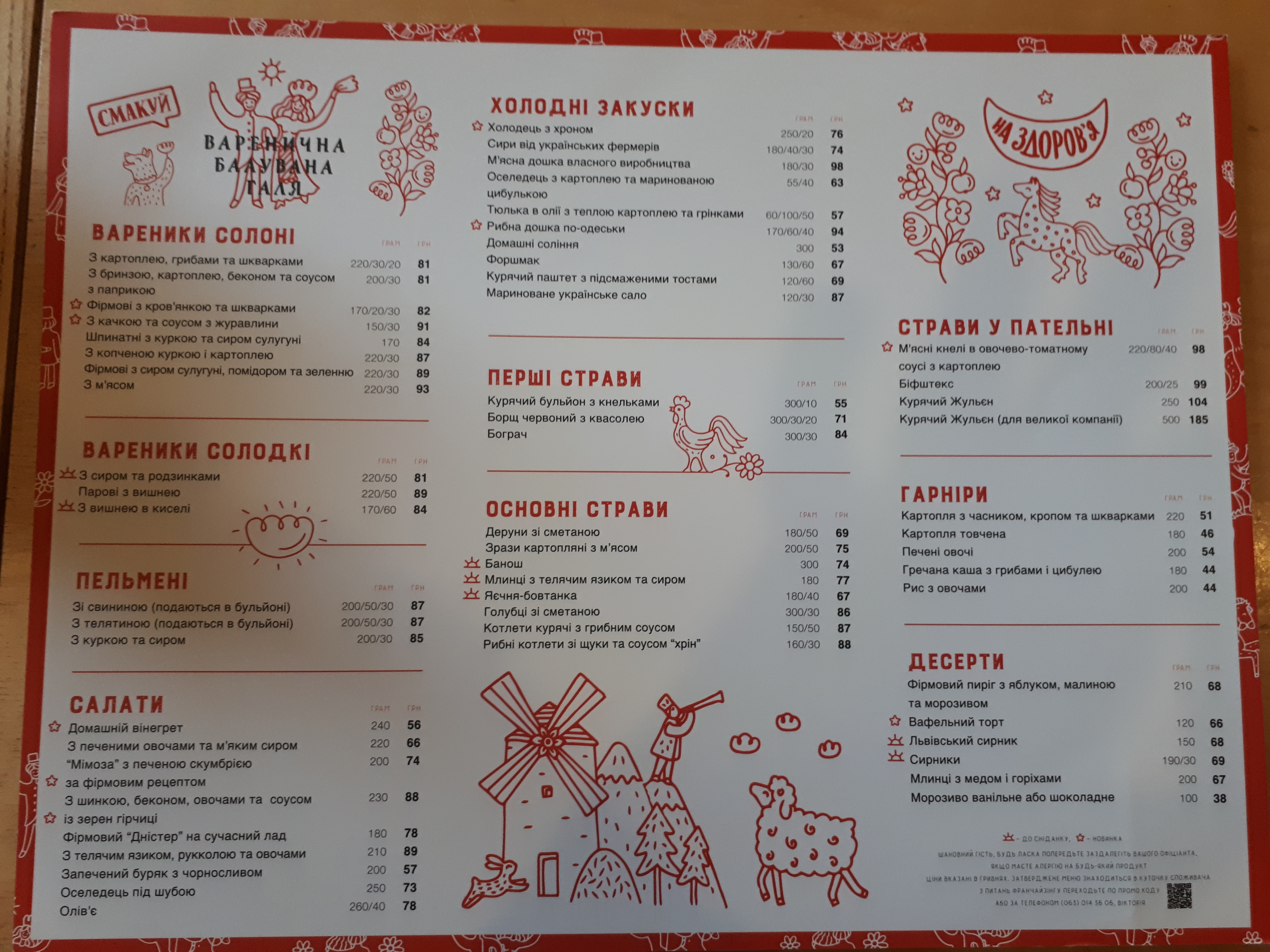 Varenychna Baluvana Halya (Varenyky Spoiled Halia) menu 12
