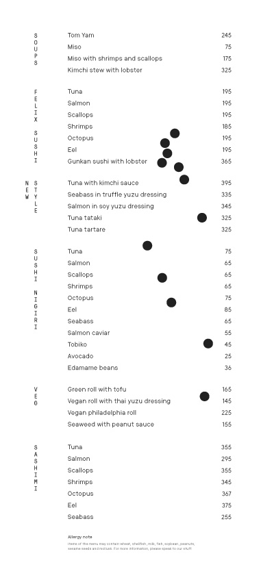 SHIMA menu 5