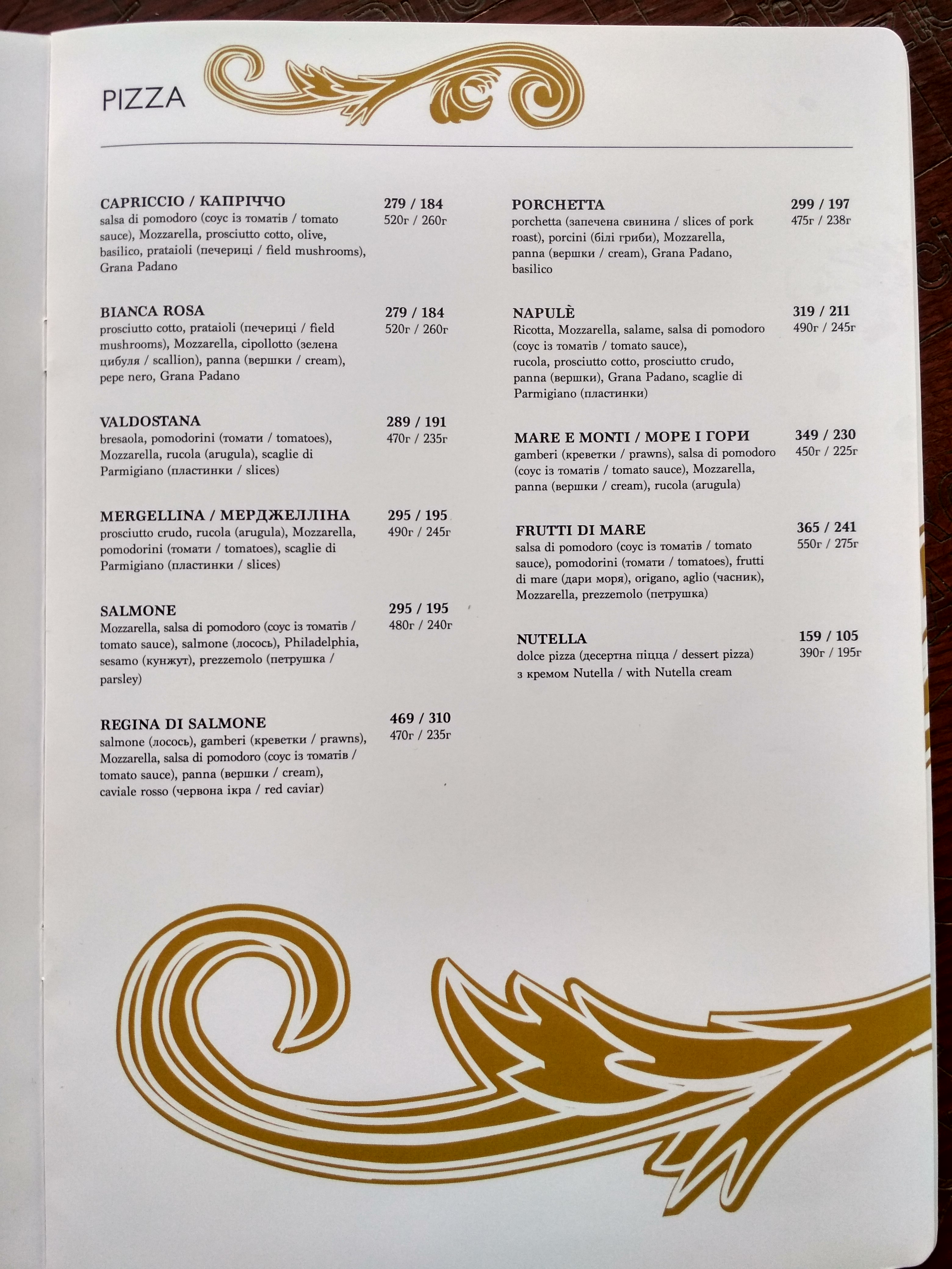 Napule menu 8