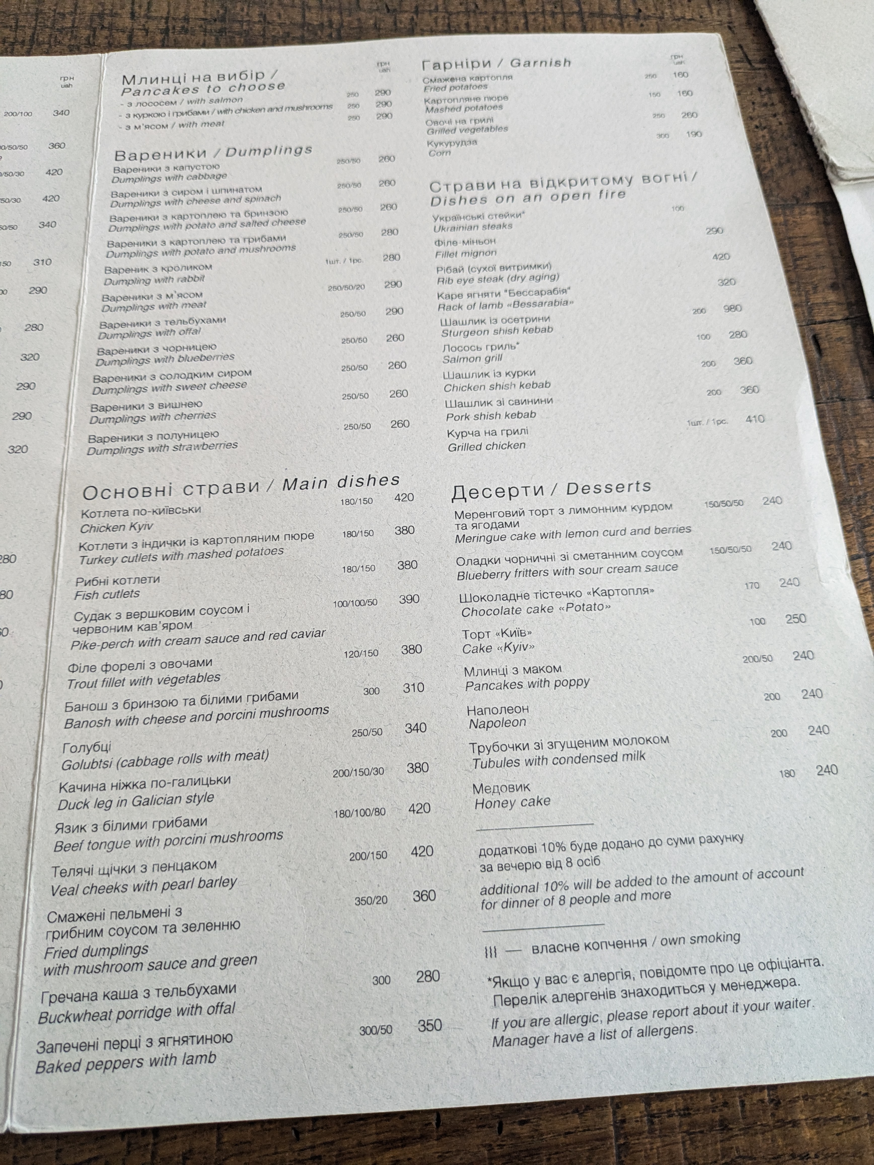 SHO menu 7