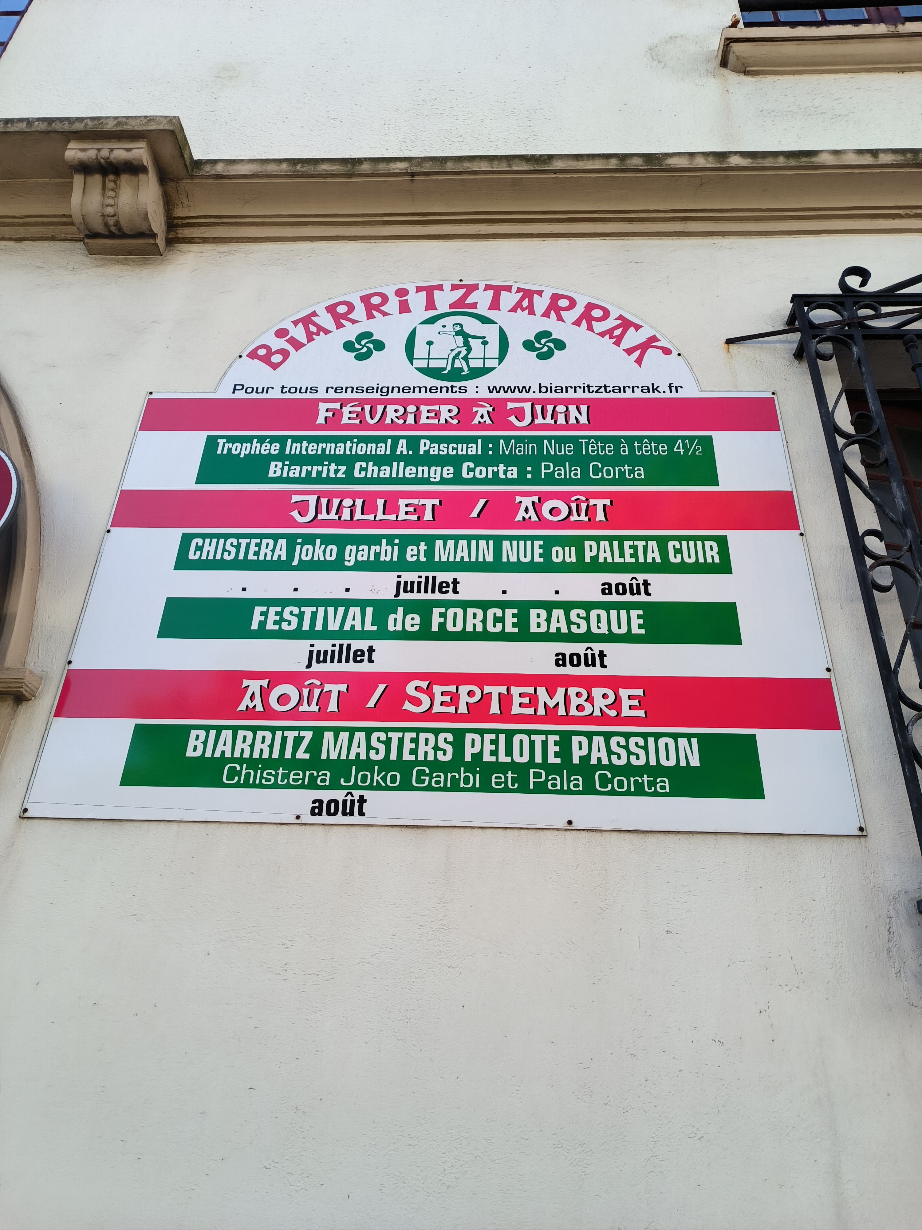 Biarritz menu 1