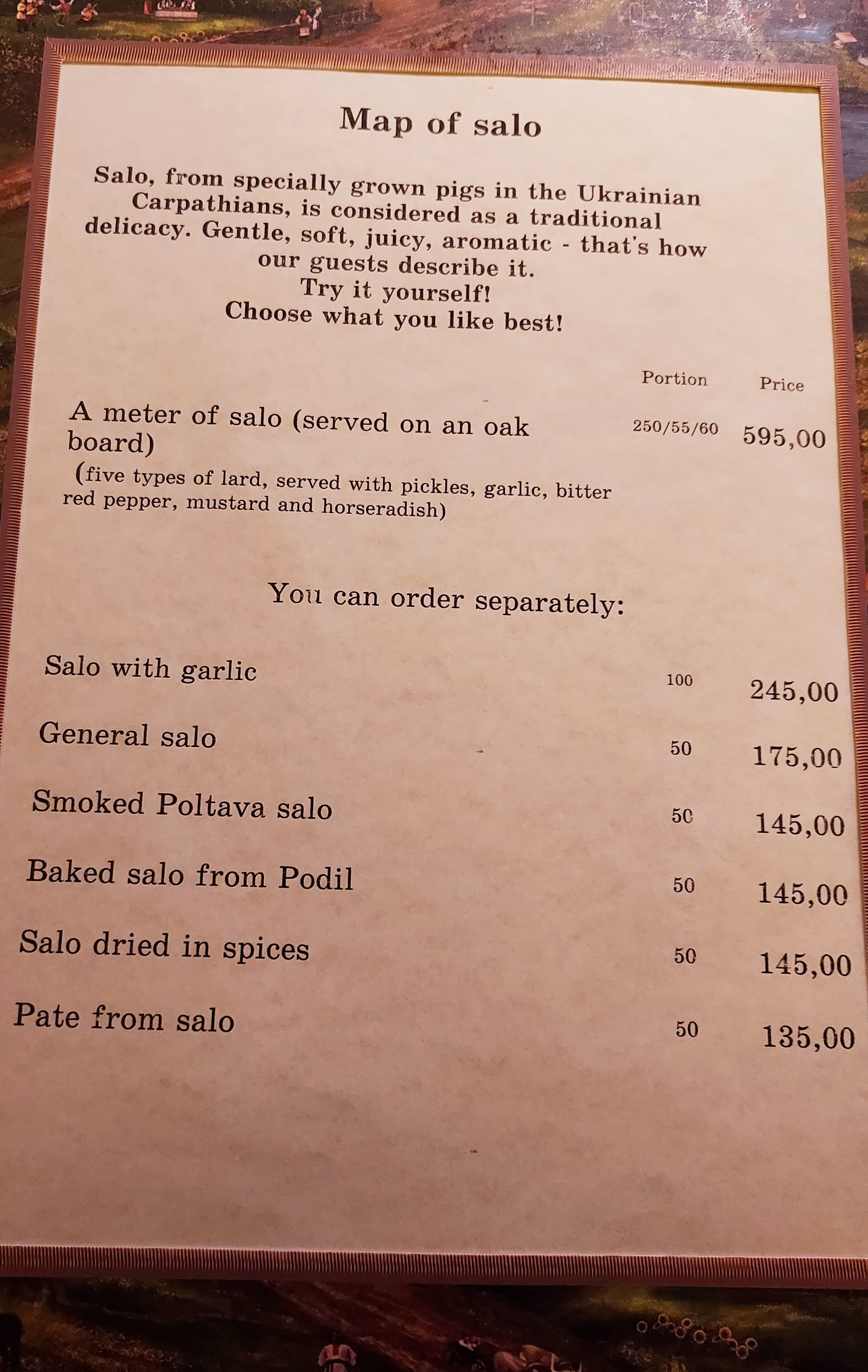 Tsars'ke Selo menu 2