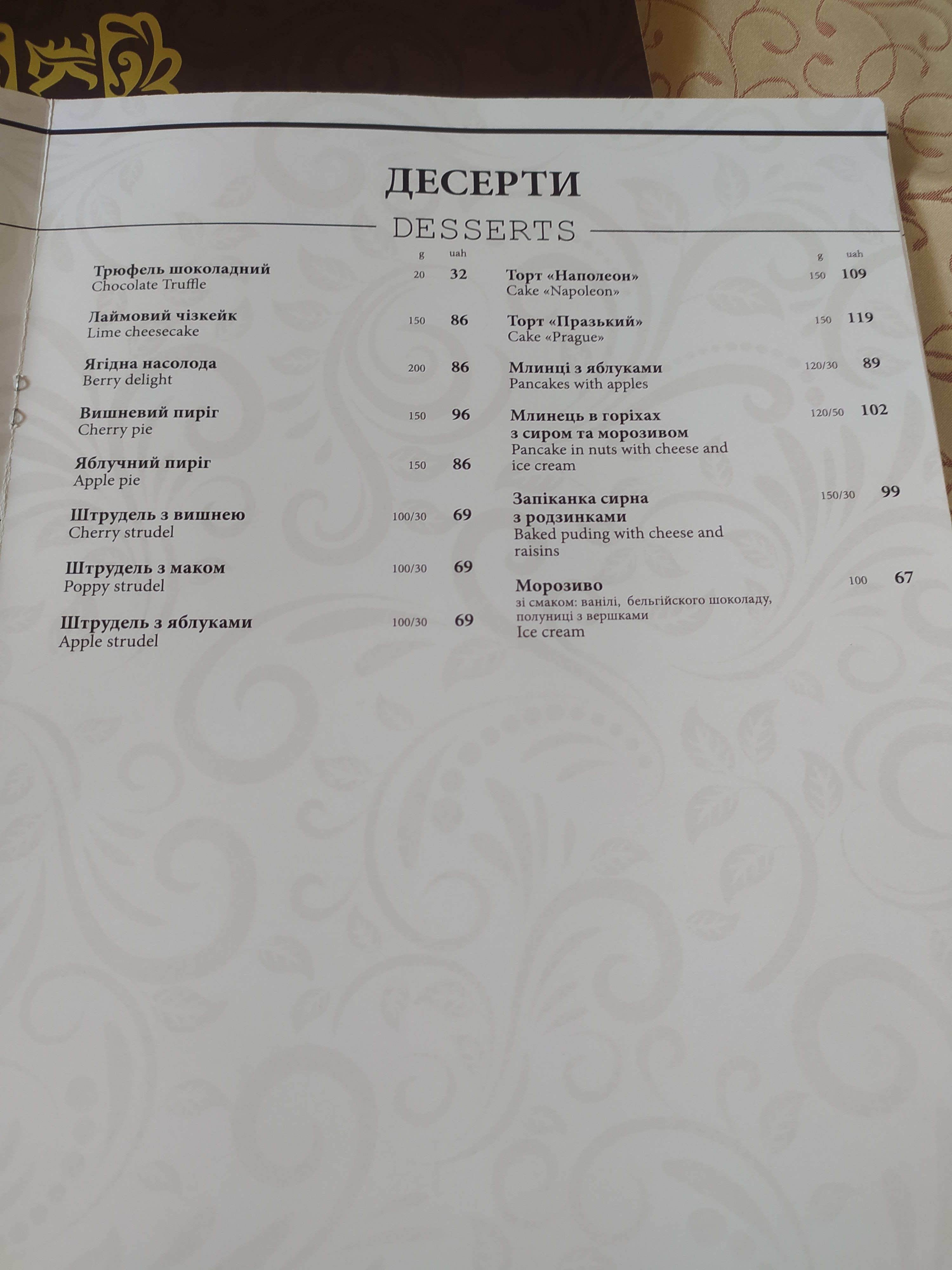 Kupol menu 4