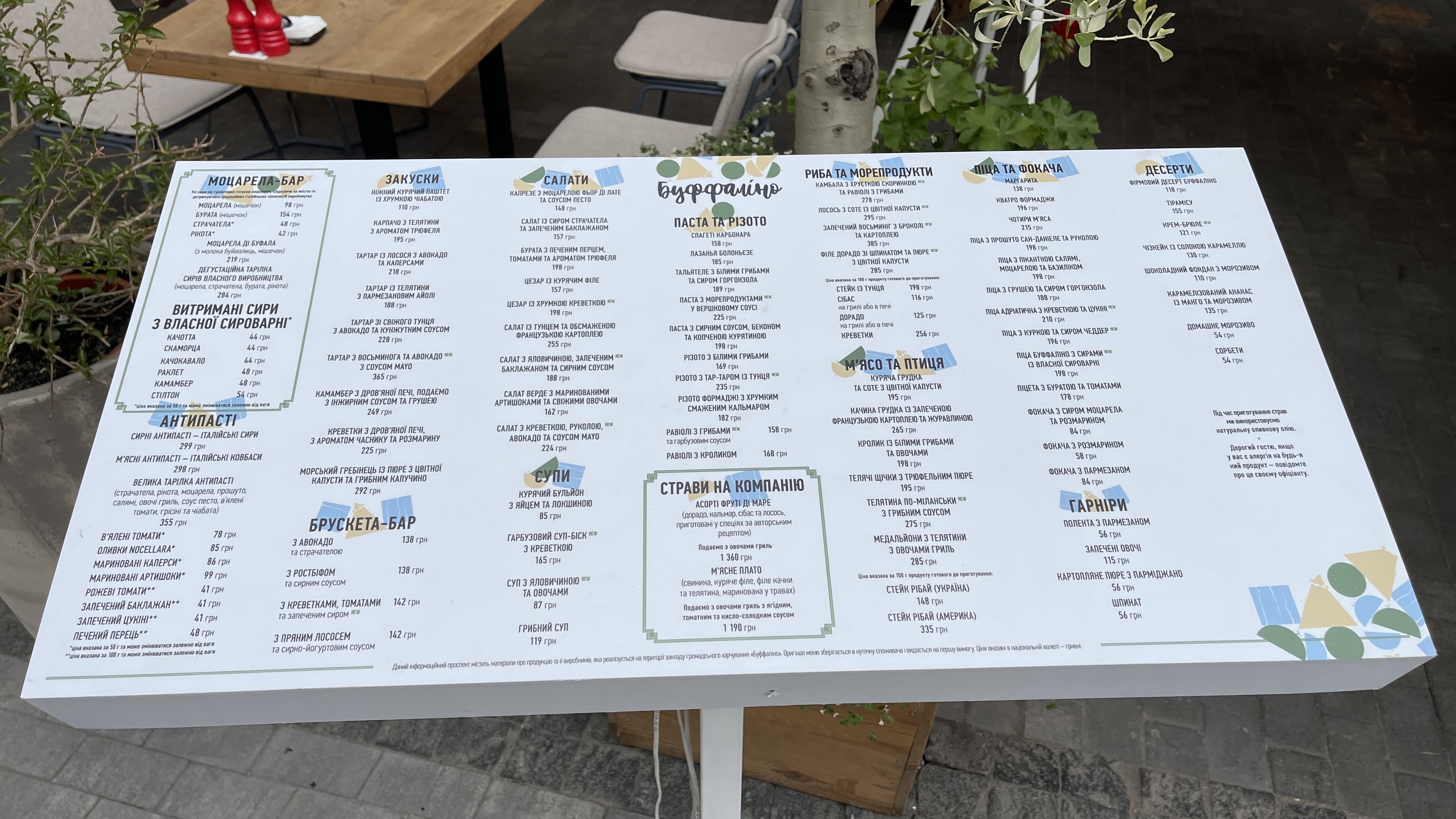 Buffalino menu 6