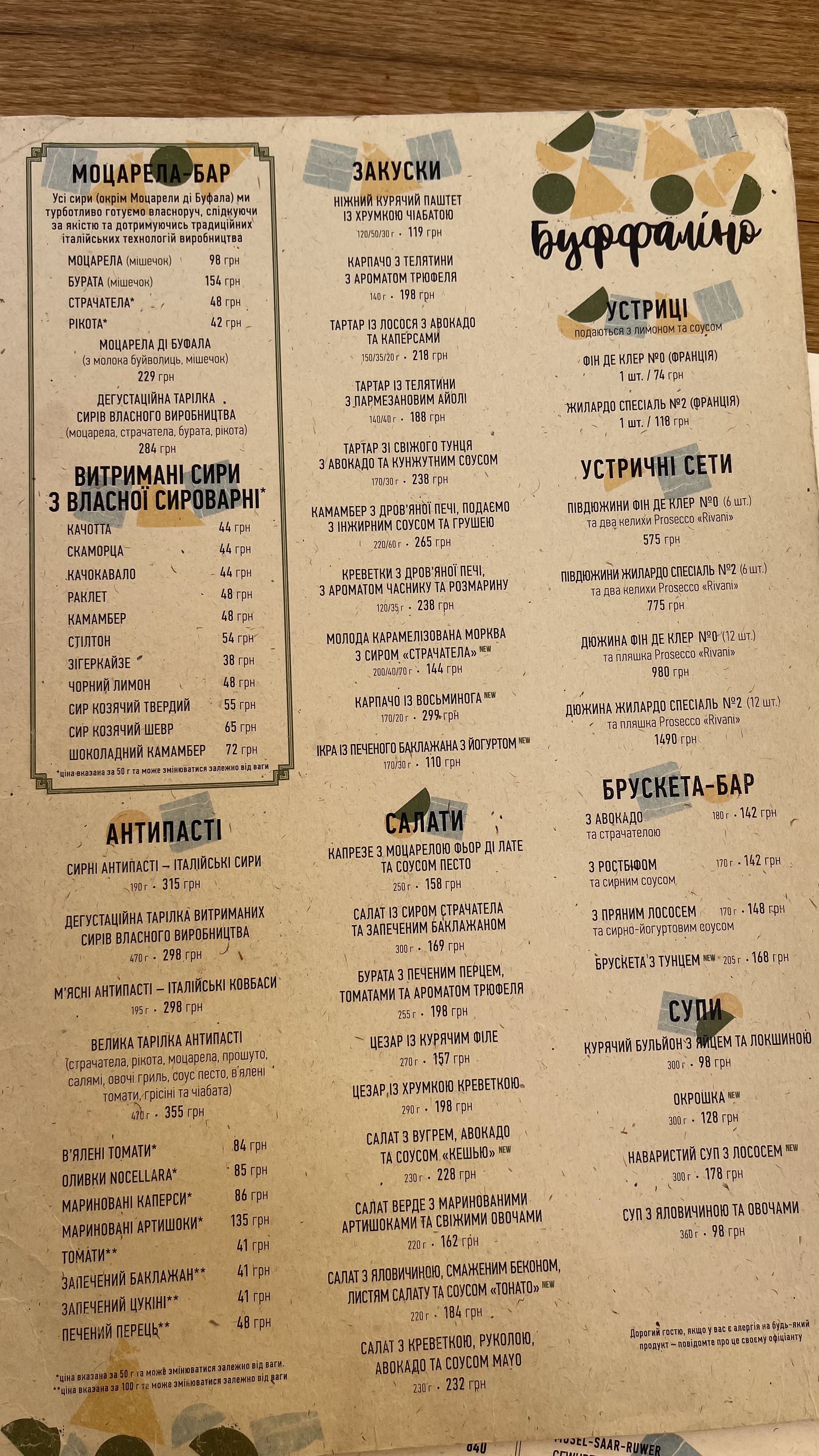 Buffalino menu 11