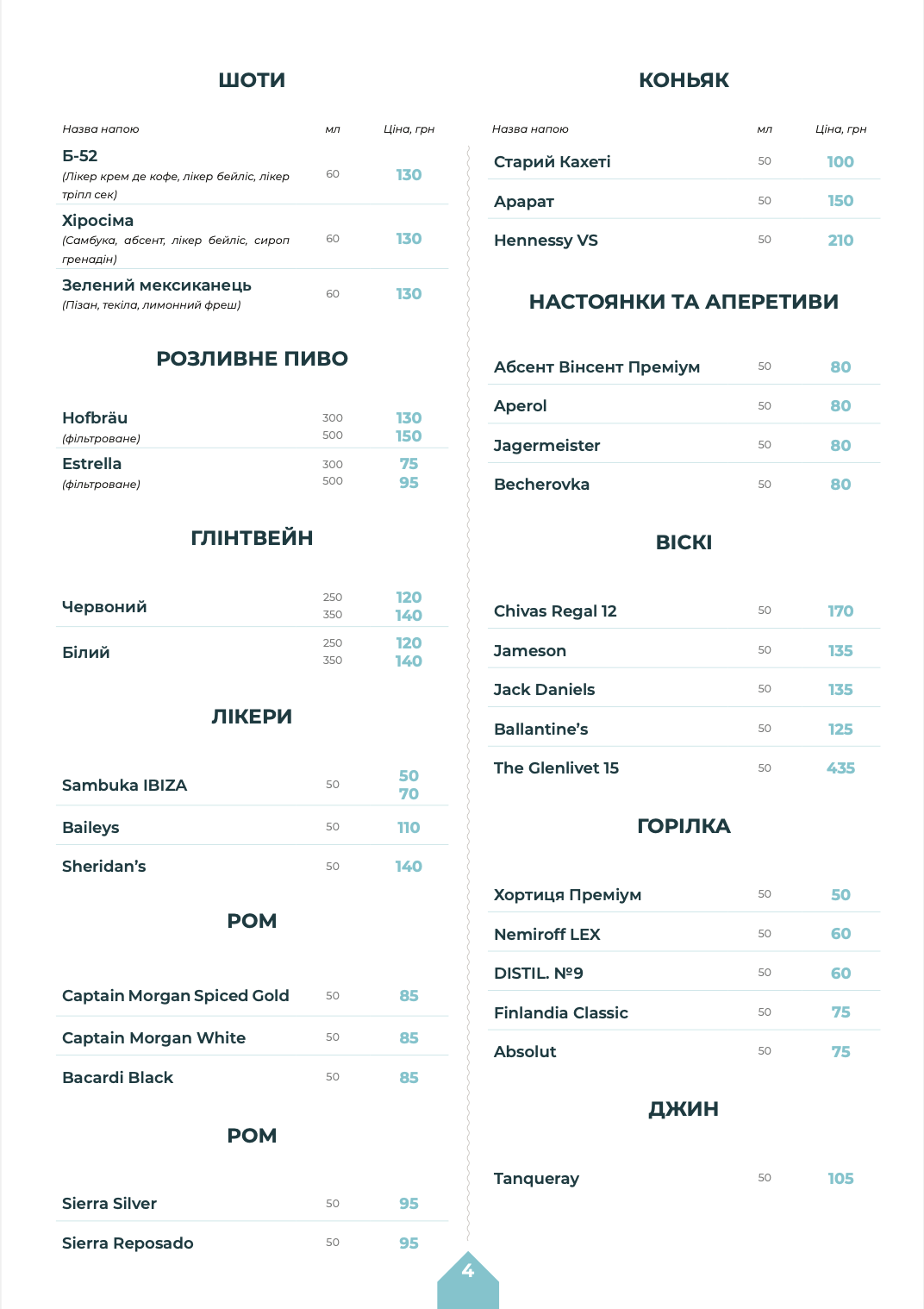 7 CAFE-BAR menu 8