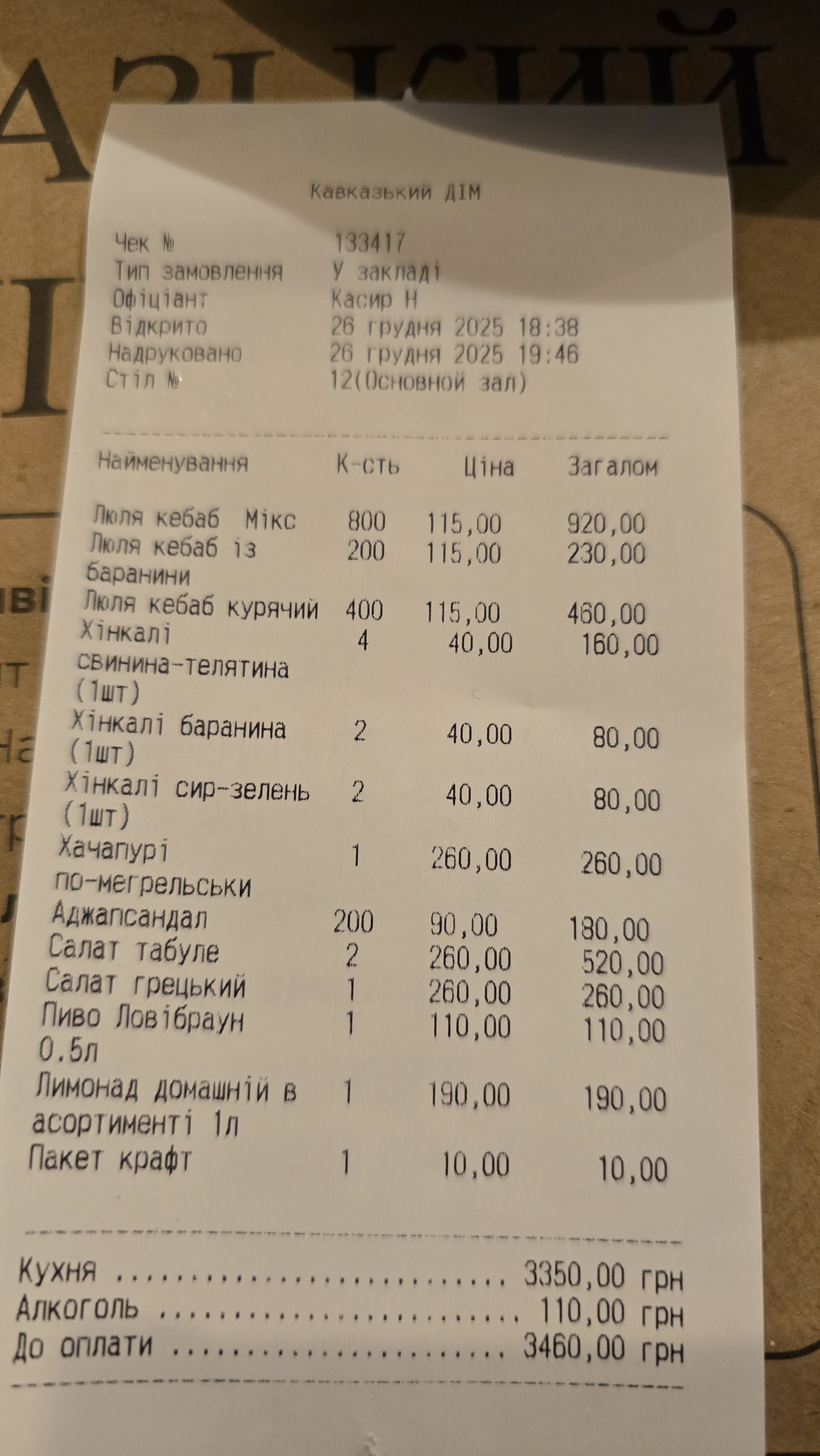 Ресторан "Кавказький Дім" | Позняки menu 9